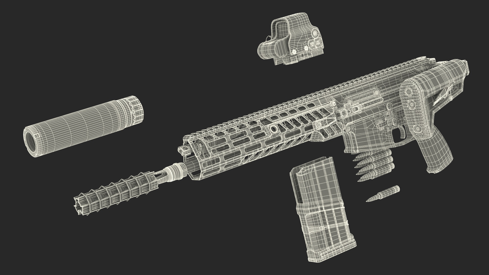 3D model Multi Caliber Assault Rifle in Case