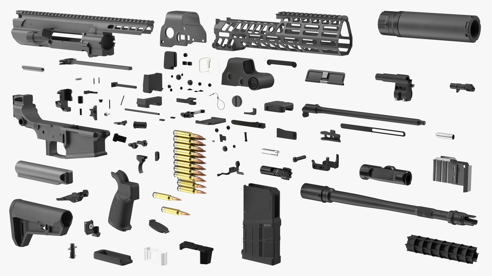 3D model Multi Caliber Assault Rifle in Case