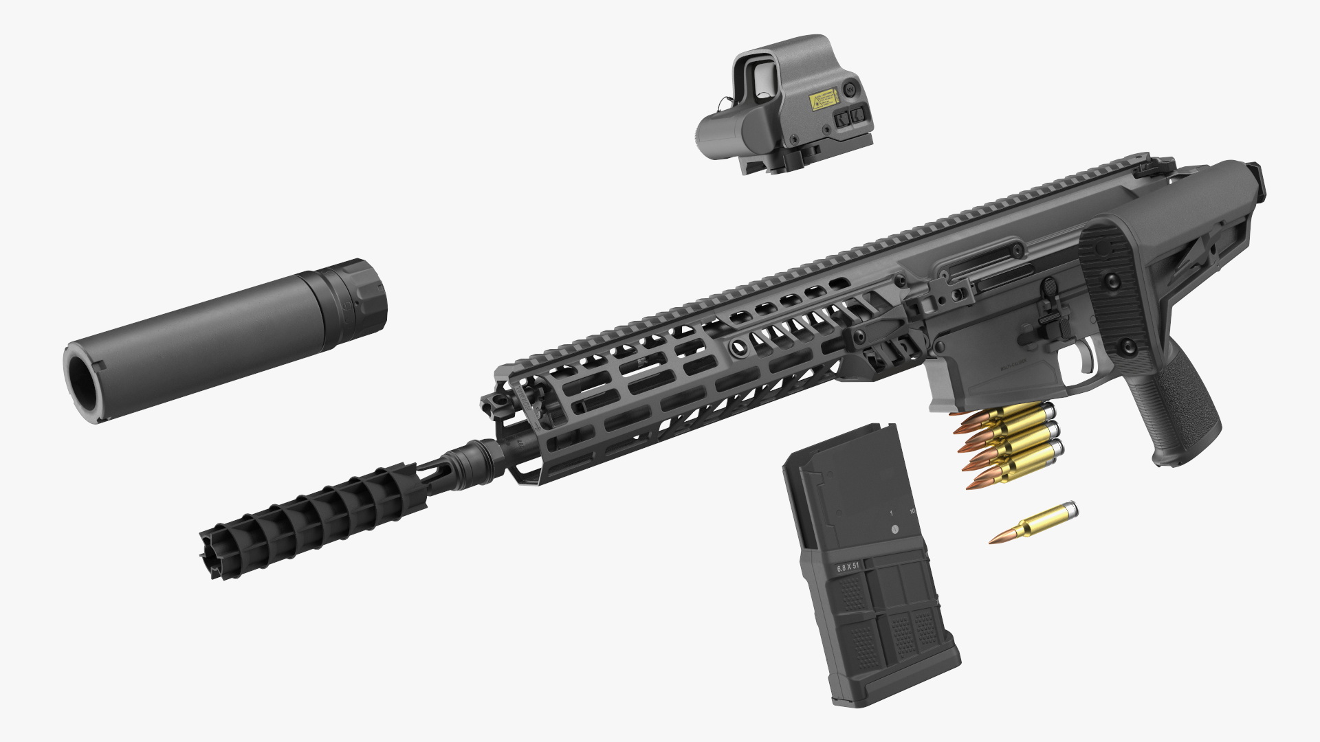 3D model Multi Caliber Assault Rifle in Case