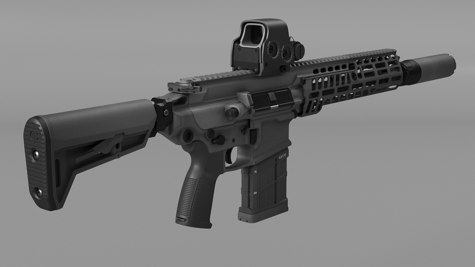 3D model Multi Caliber Assault Rifle in Case