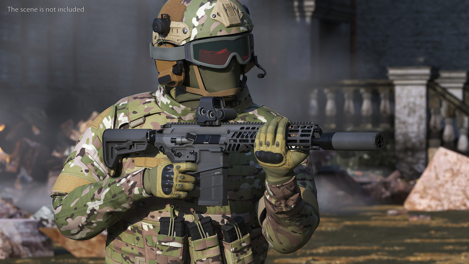 3D model Multi Caliber Assault Rifle in Case