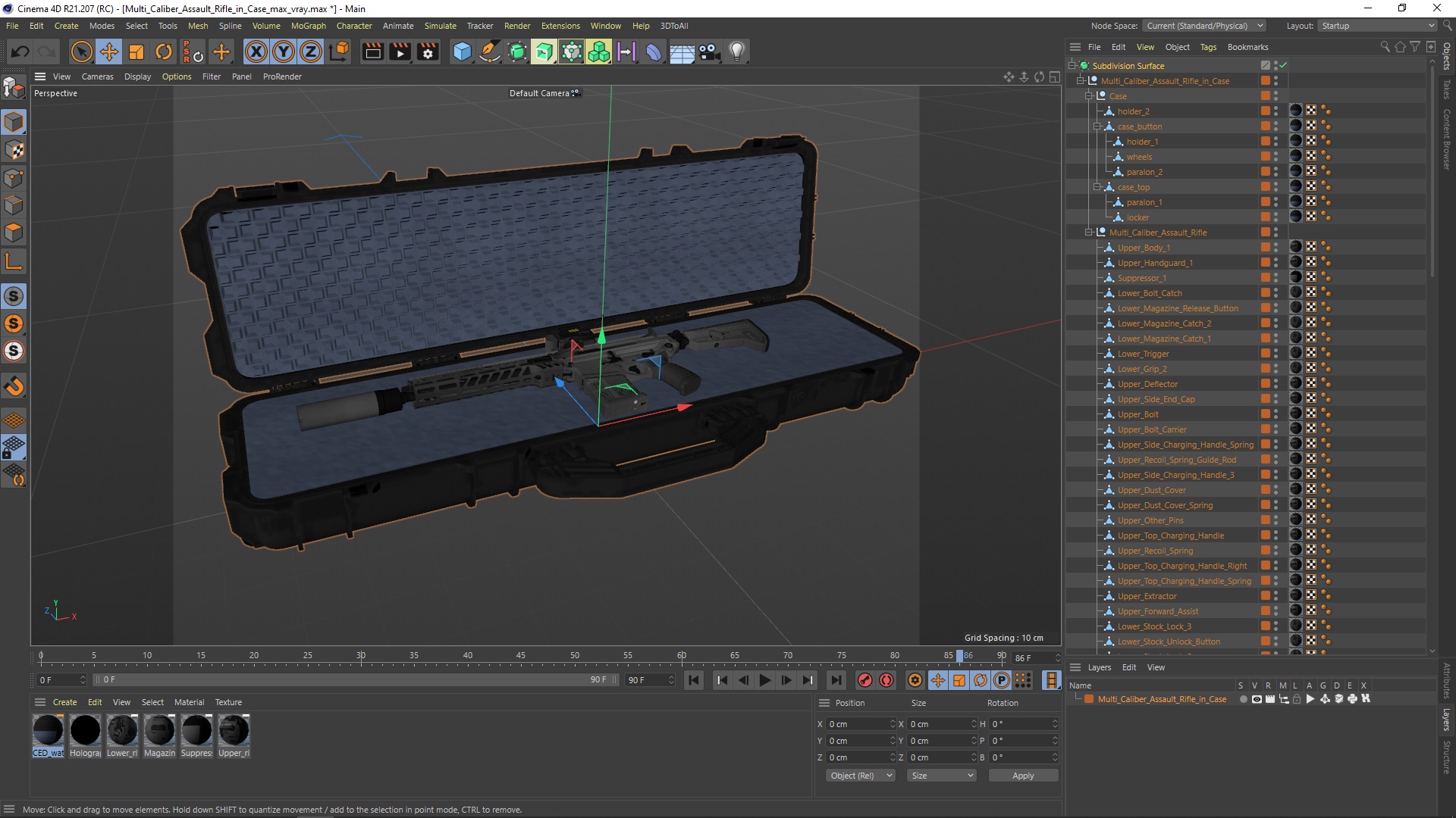 3D model Multi Caliber Assault Rifle in Case