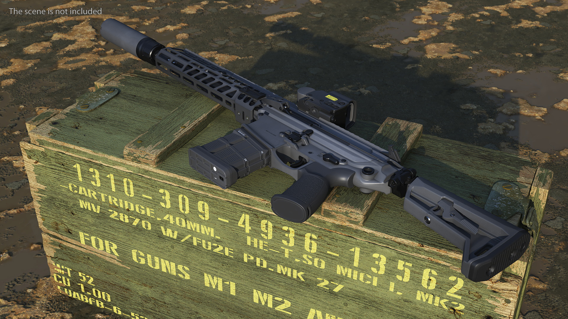 3D model Multi Caliber Assault Rifle in Case