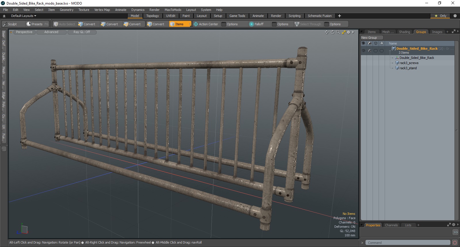 Double Sided Bike Rack 3D