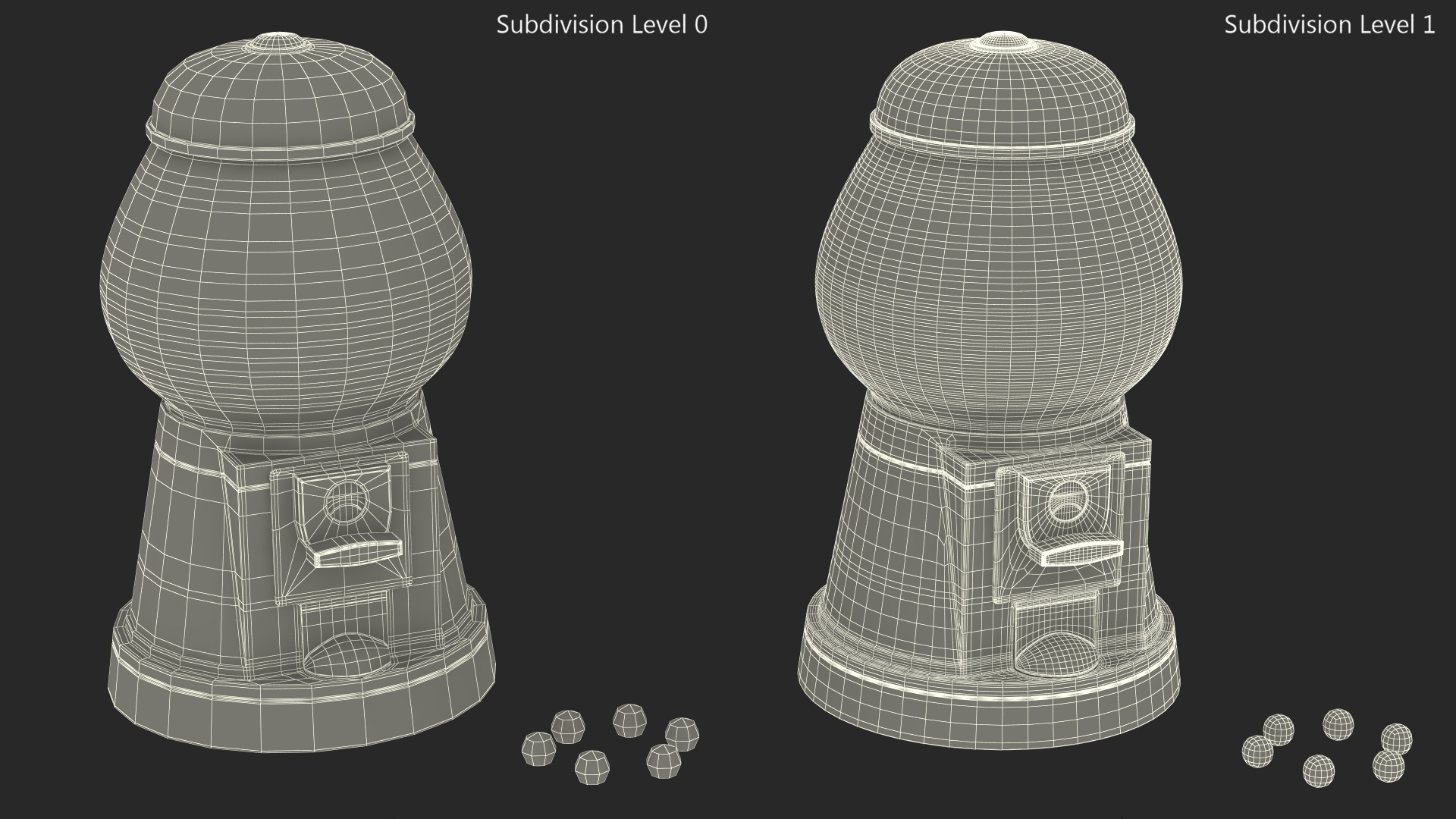 3D Vintage Gumball Machine model