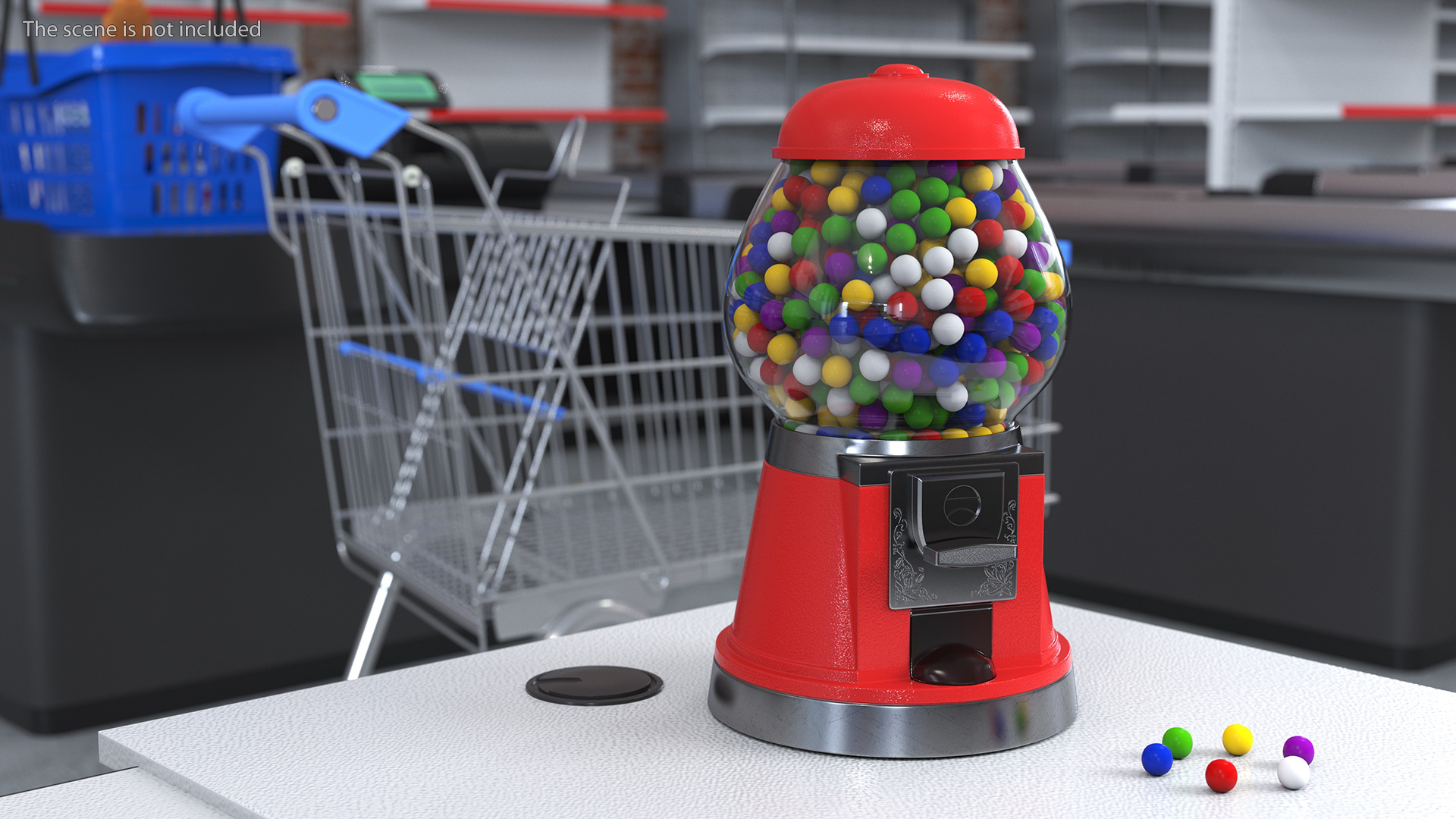 3D Vintage Gumball Machine model