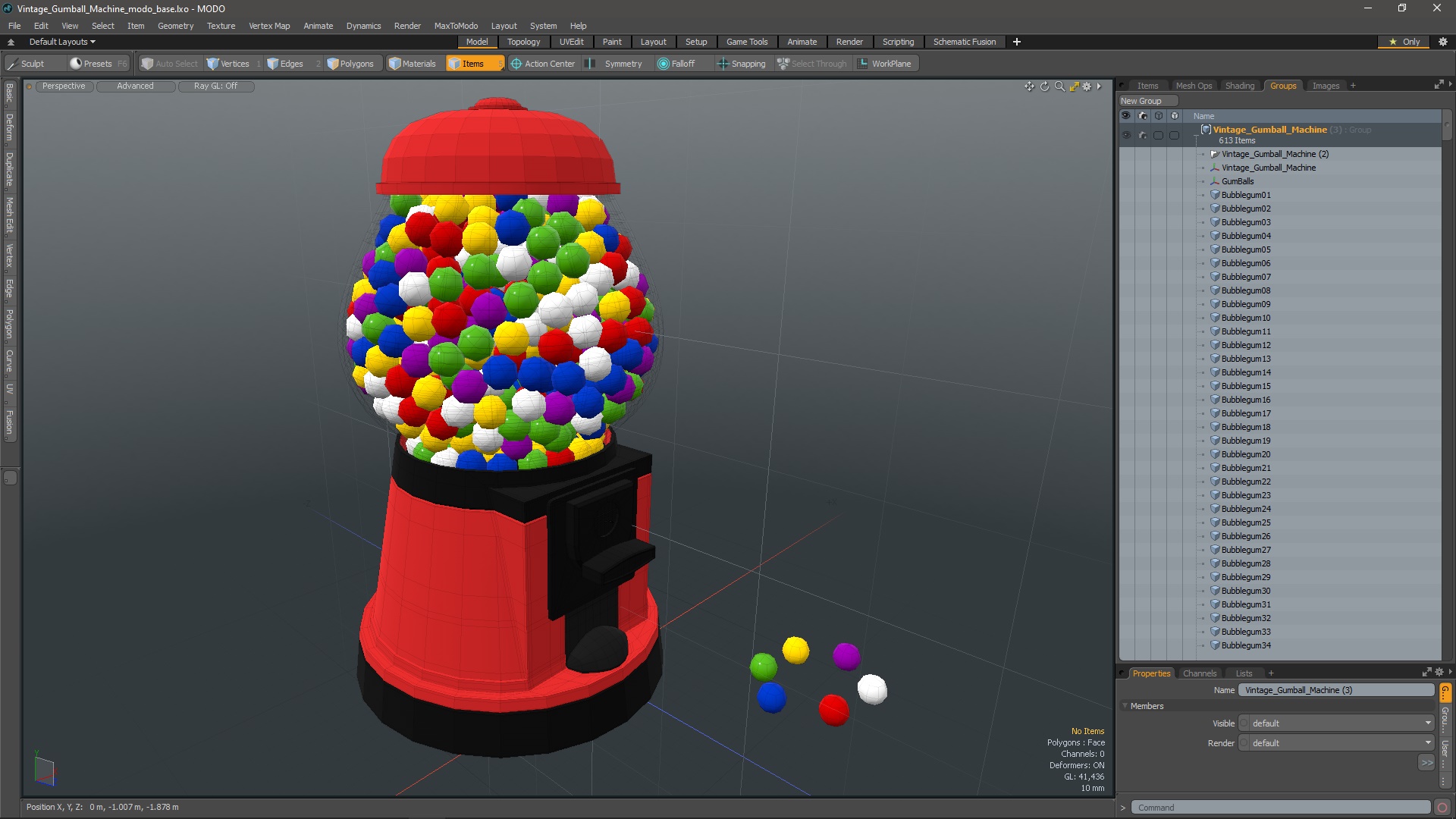 3D Vintage Gumball Machine model
