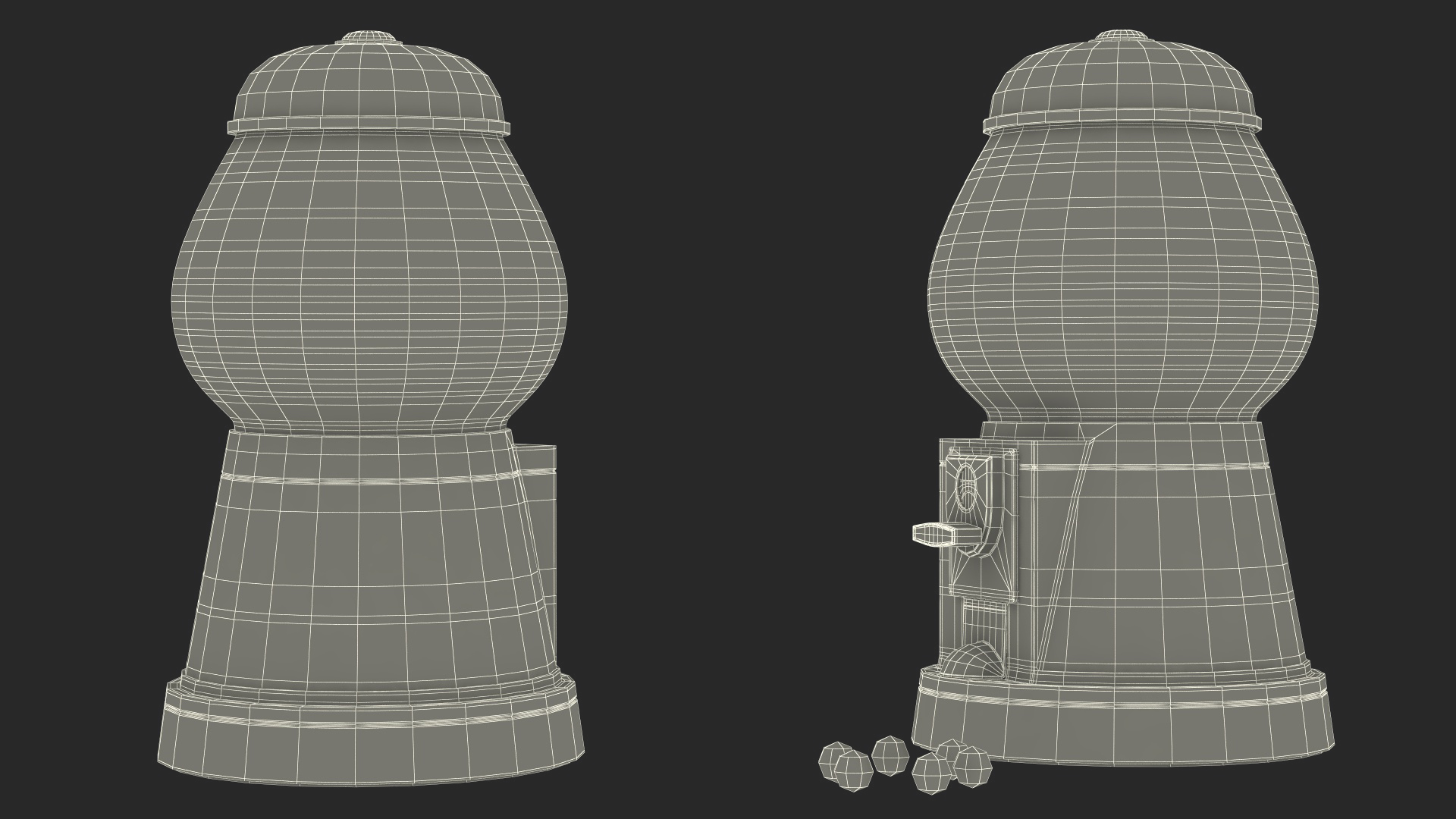 3D Vintage Gumball Machine model