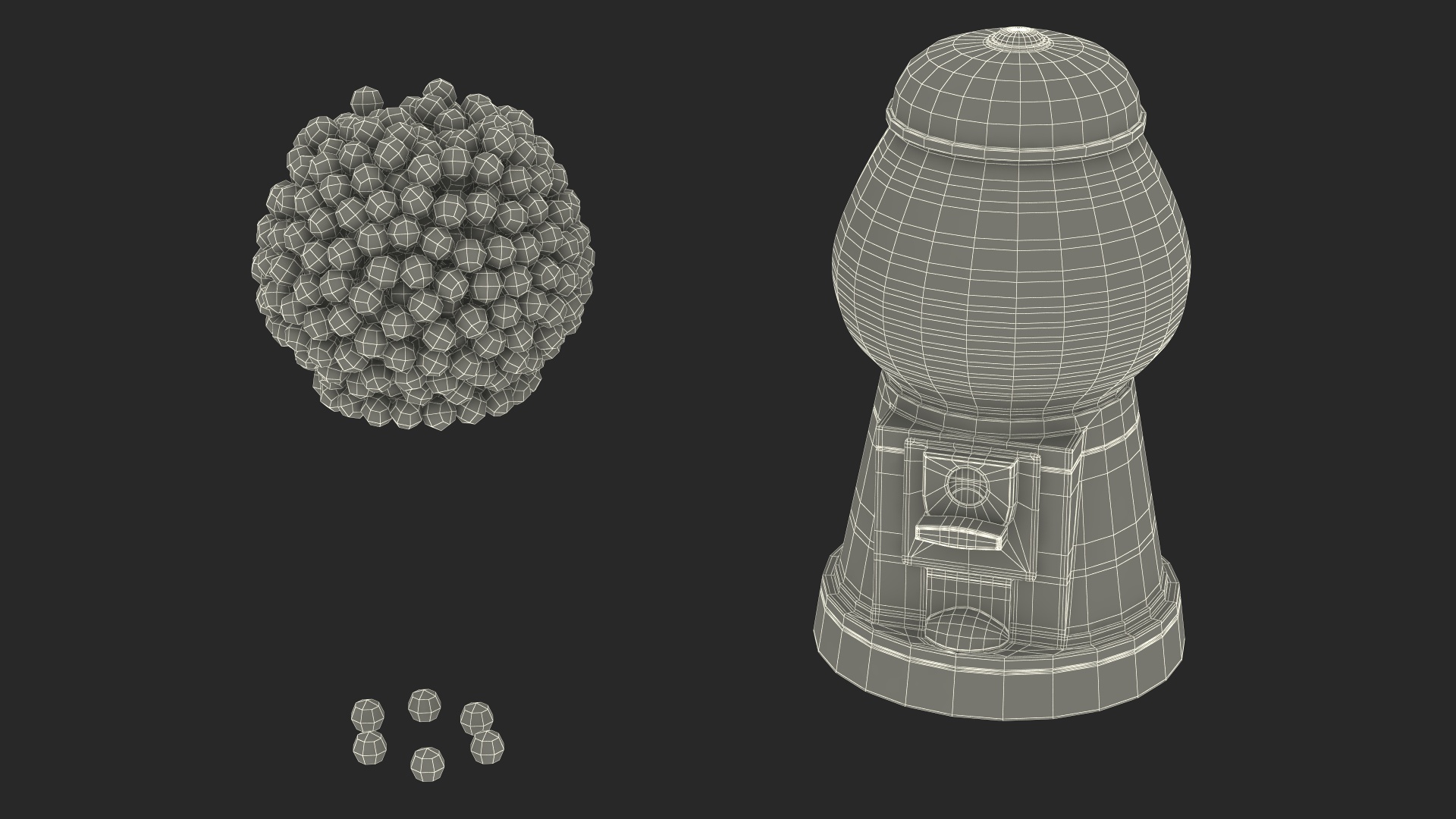 3D Vintage Gumball Machine model