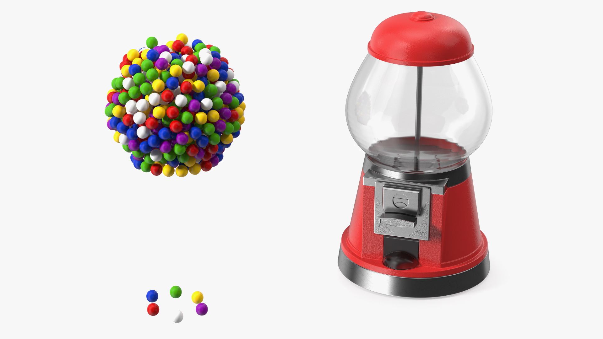 3D Vintage Gumball Machine model