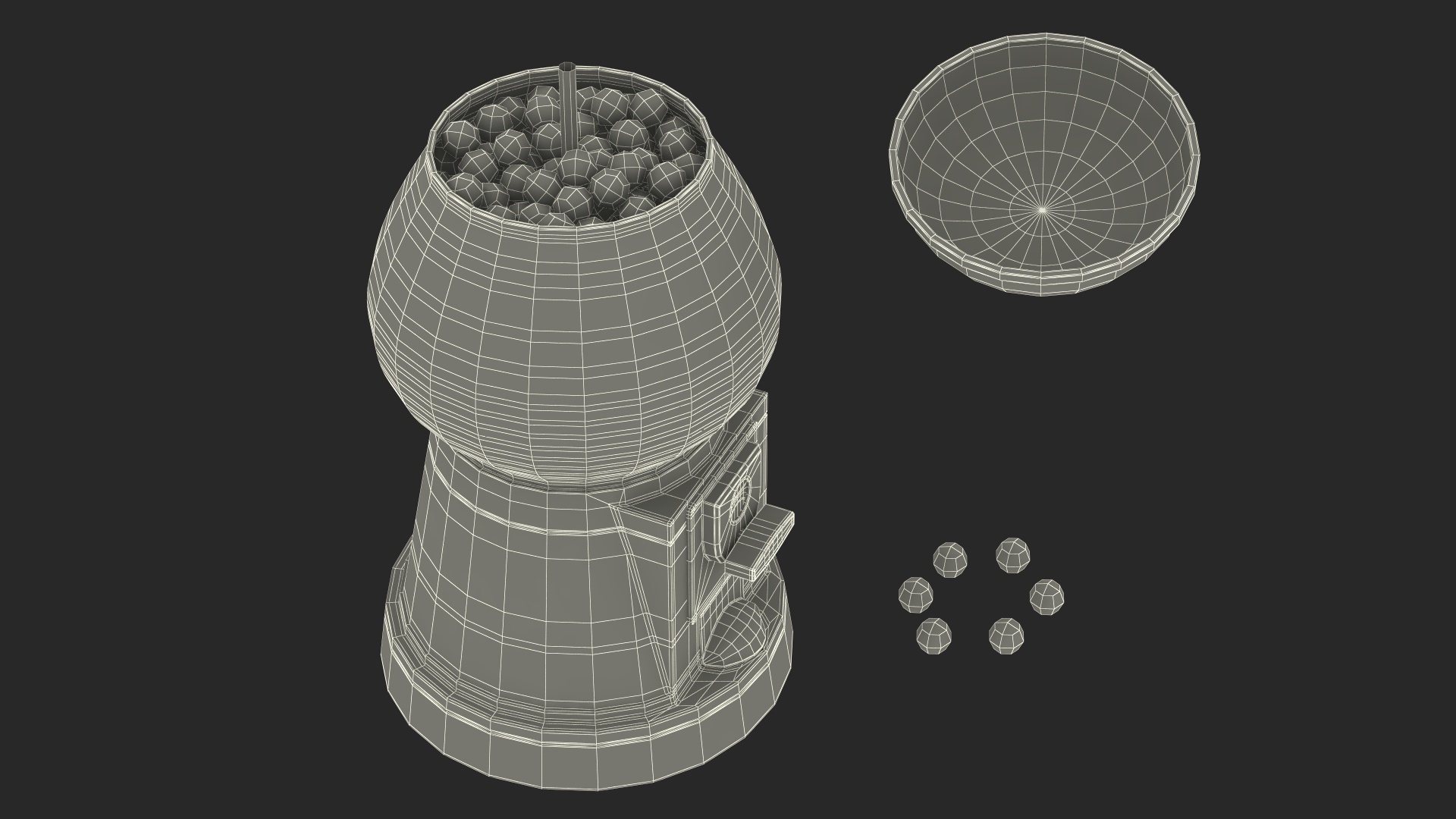 3D Vintage Gumball Machine model