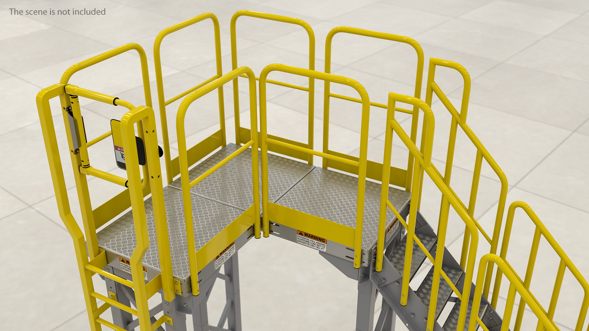 3D Industrial Catwalk Staircase model