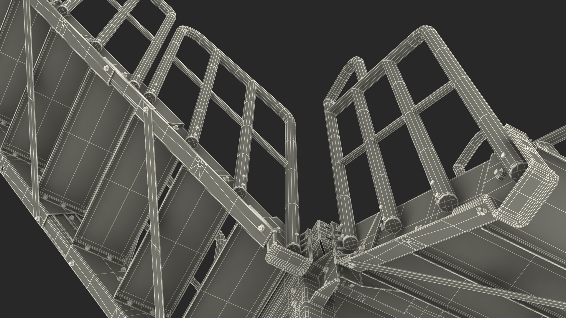 3D Industrial Catwalk Staircase model