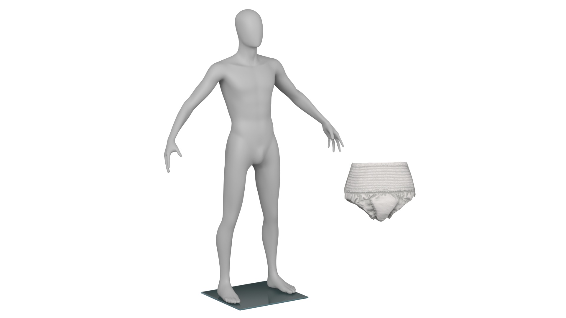 Adult Absorbent Diaper on Mannequin White, view 5