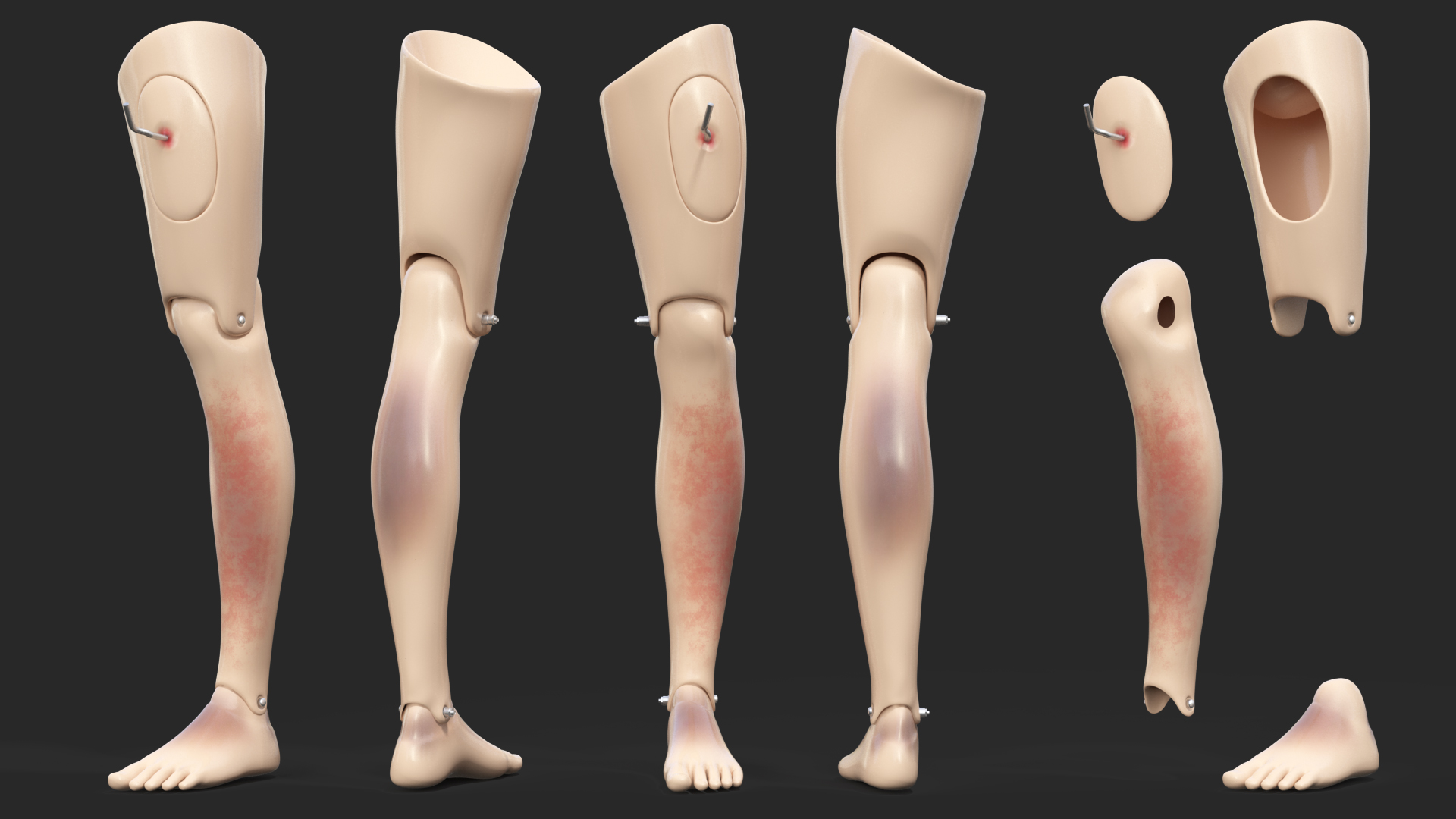 3D model Injured Firstaid Mannequin Leg