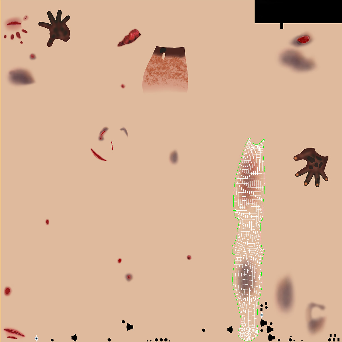 3D model Injured Firstaid Mannequin Leg