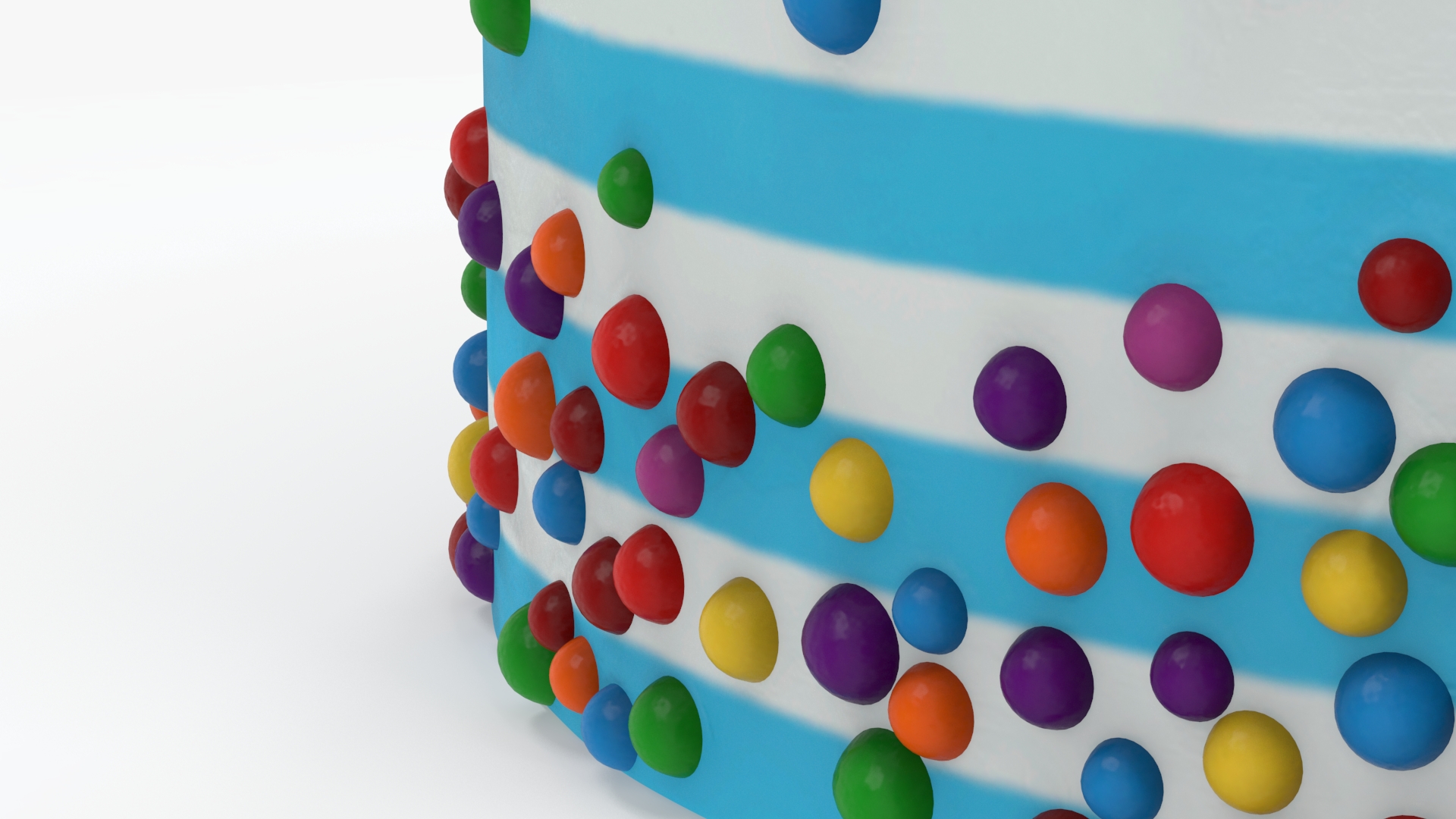 Birthday Cake with Slice Removed 3D