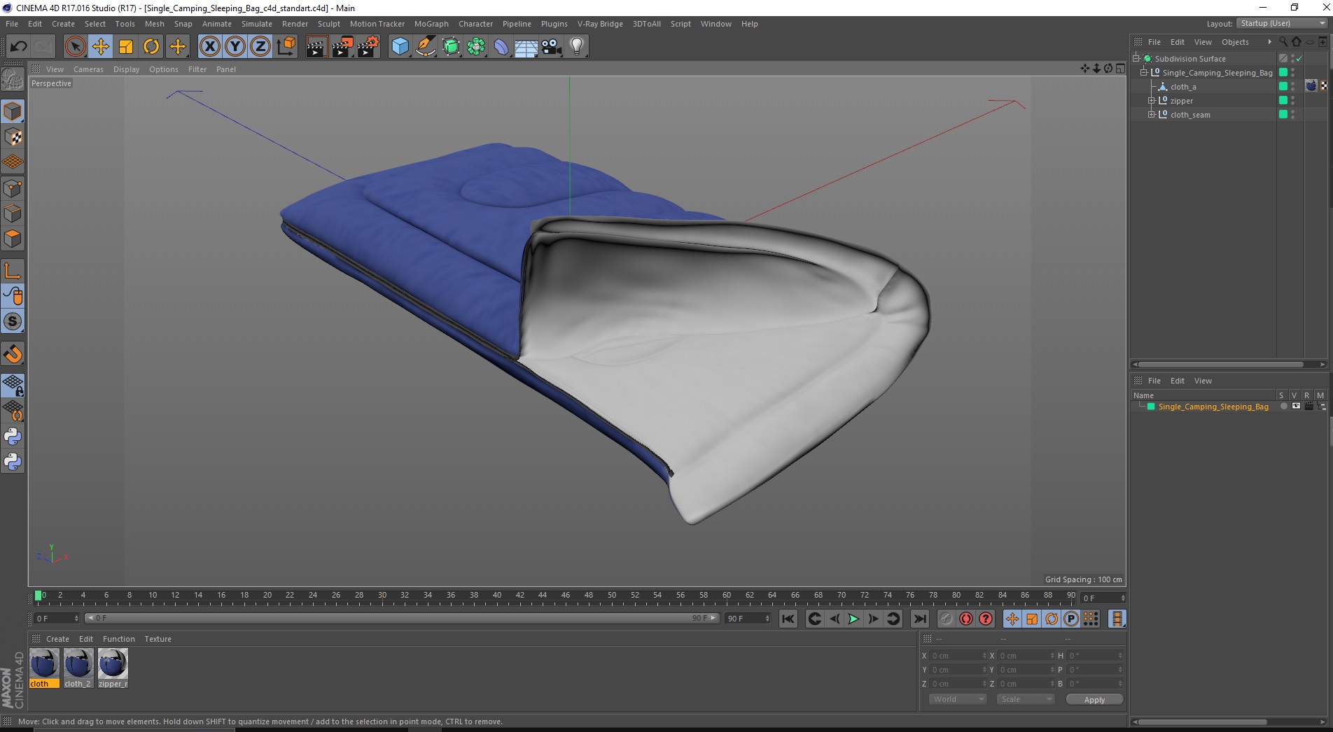 Single Camping Sleeping Bag 3D