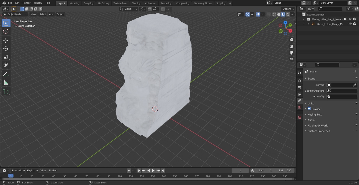 3D model Martin Luther King Jr Memorial