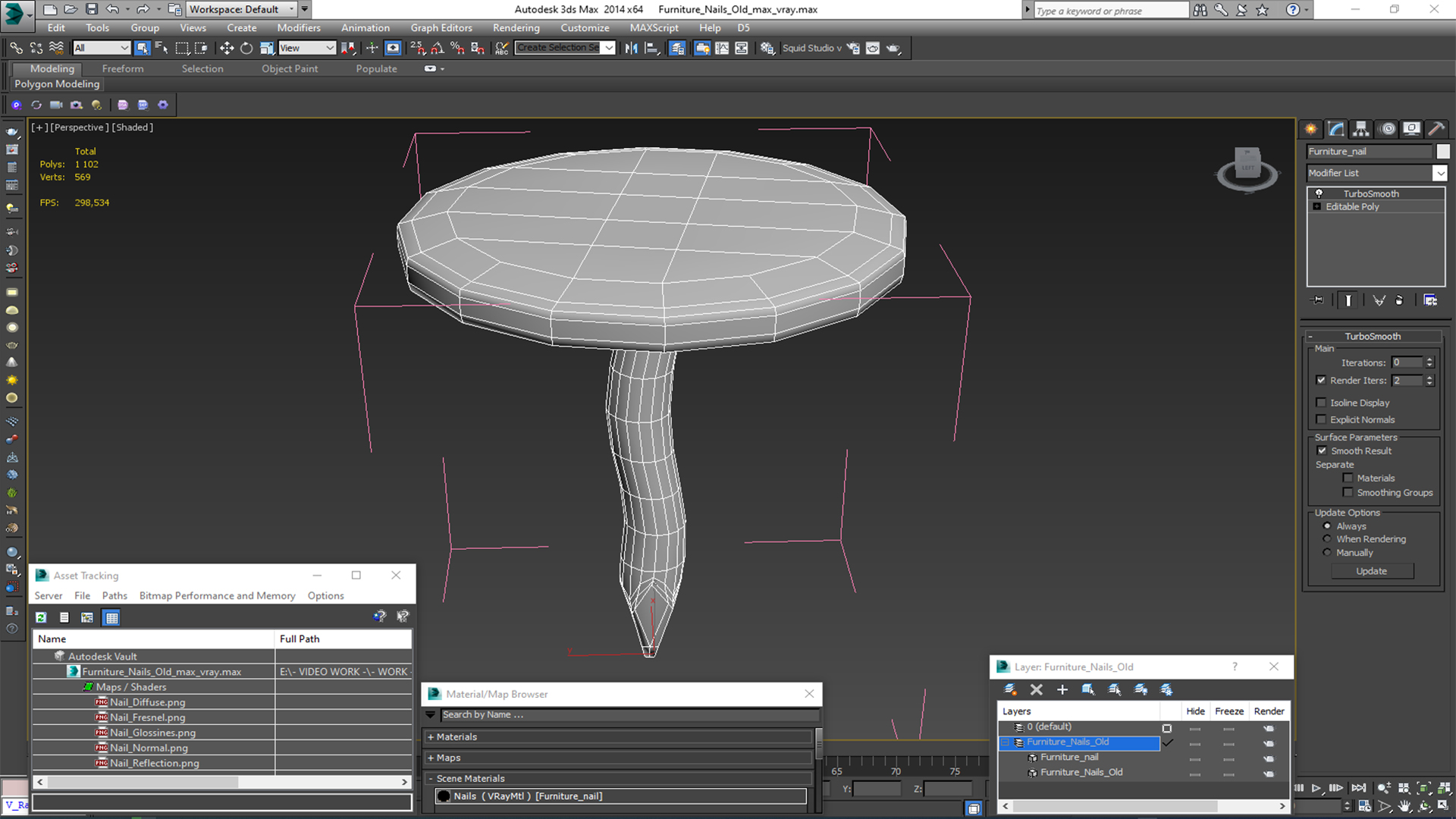 Furniture Nails Old 3D model