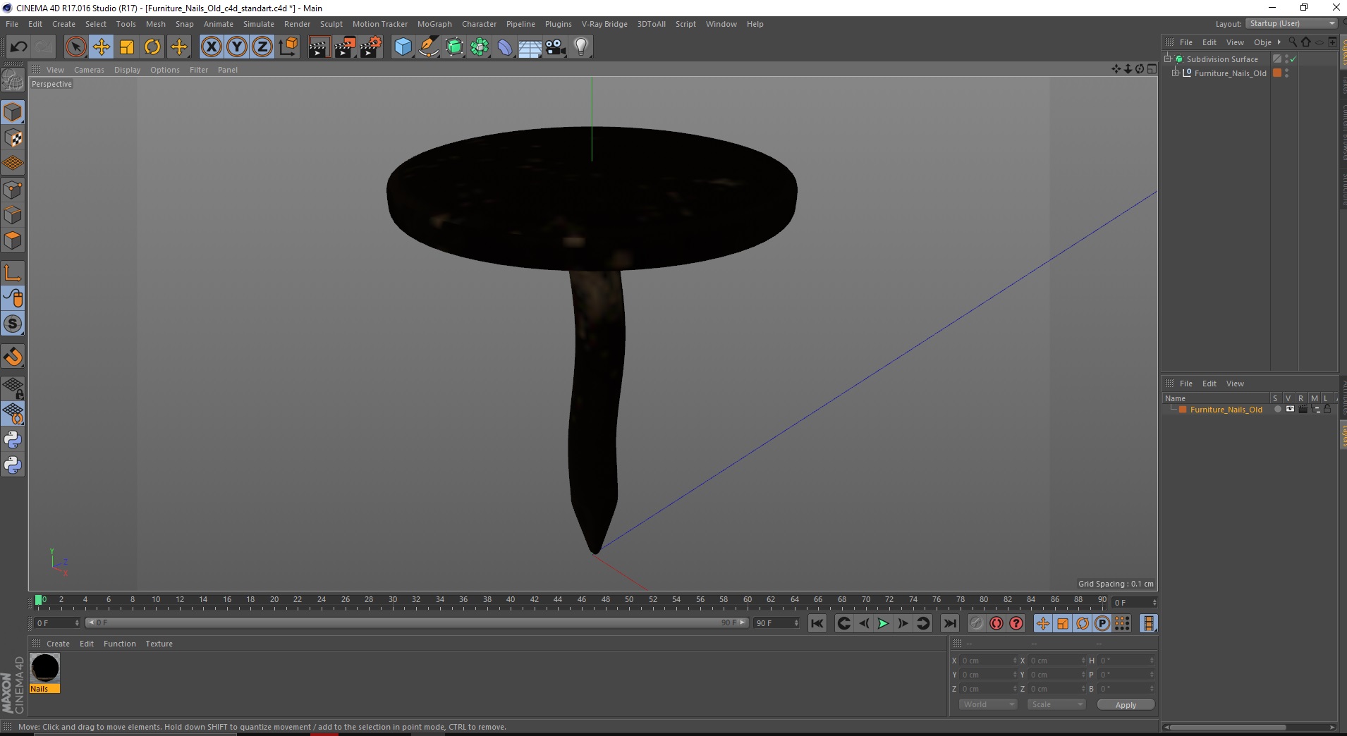 Furniture Nails Old 3D model