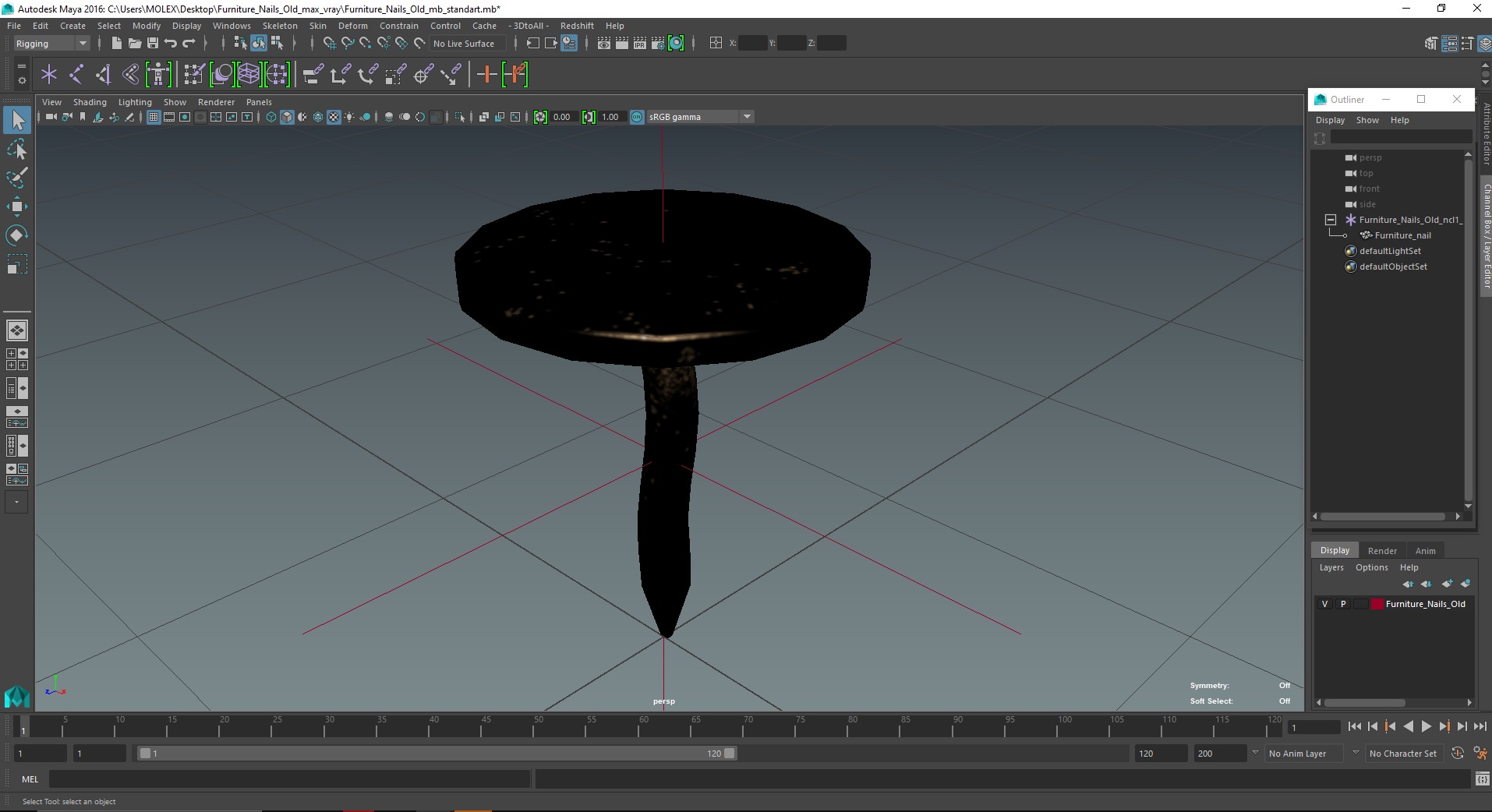 Furniture Nails Old 3D model