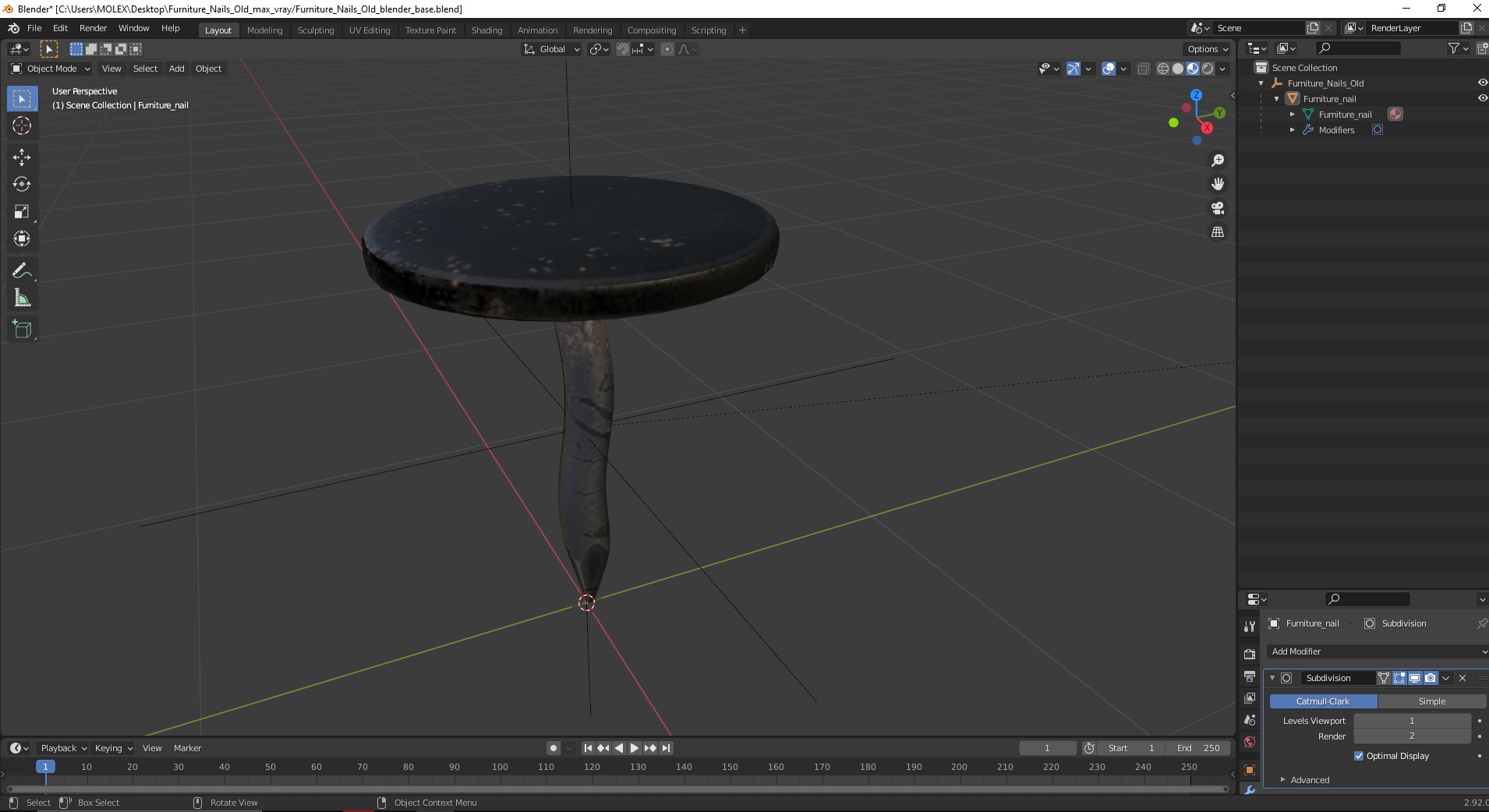 Furniture Nails Old 3D model