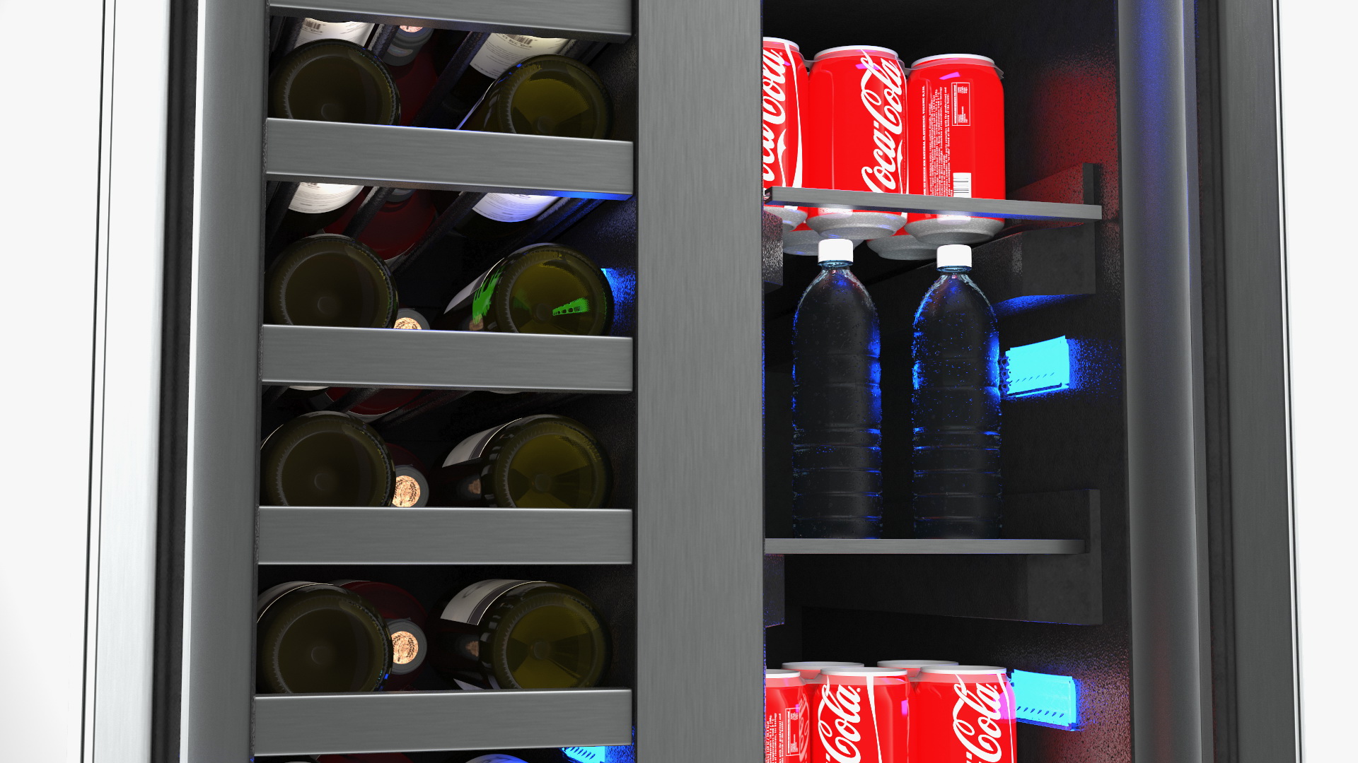 Wine Coolers Set Wine Cola Water 3D