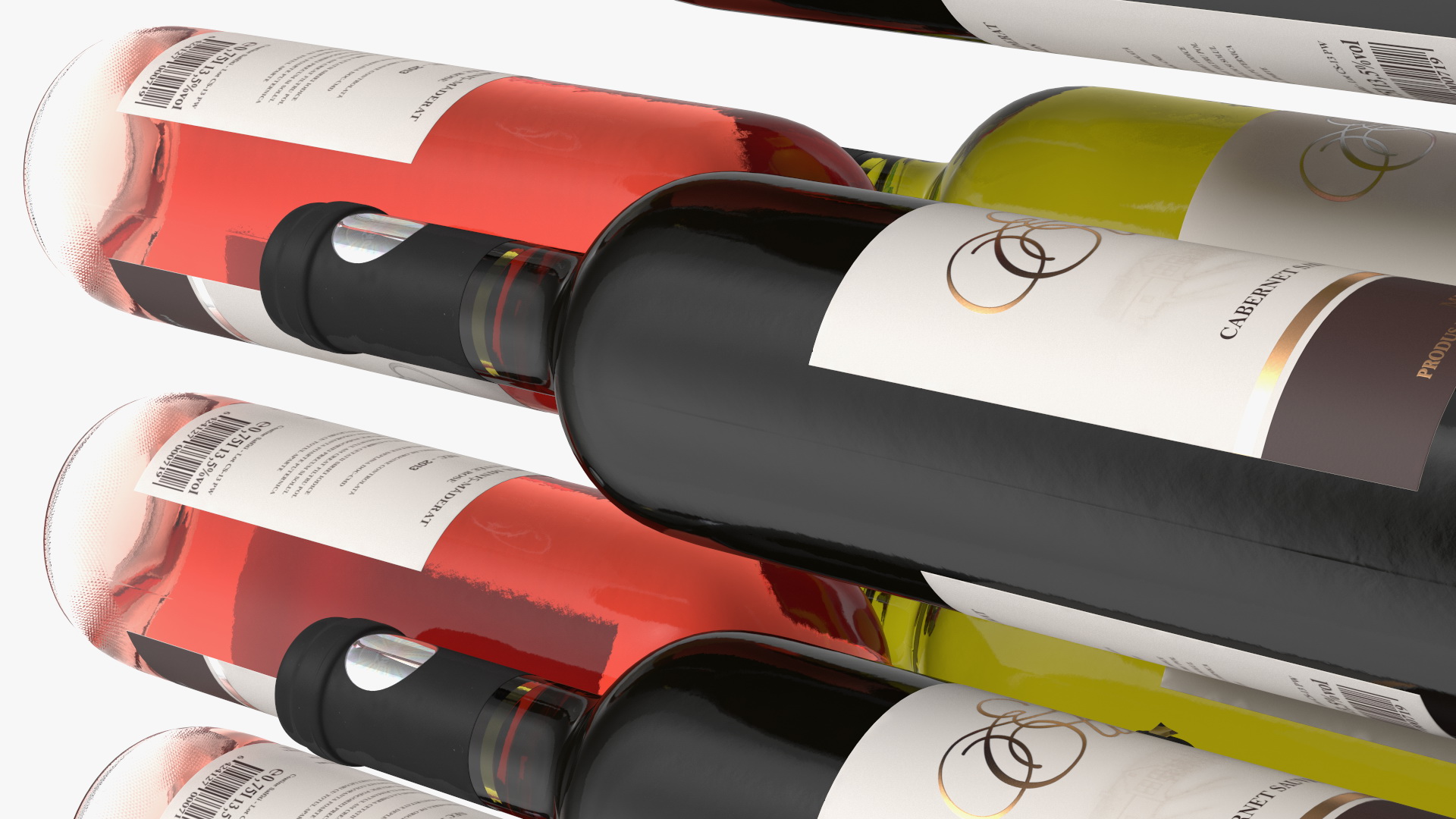 Wine Coolers Set Wine Cola Water 3D
