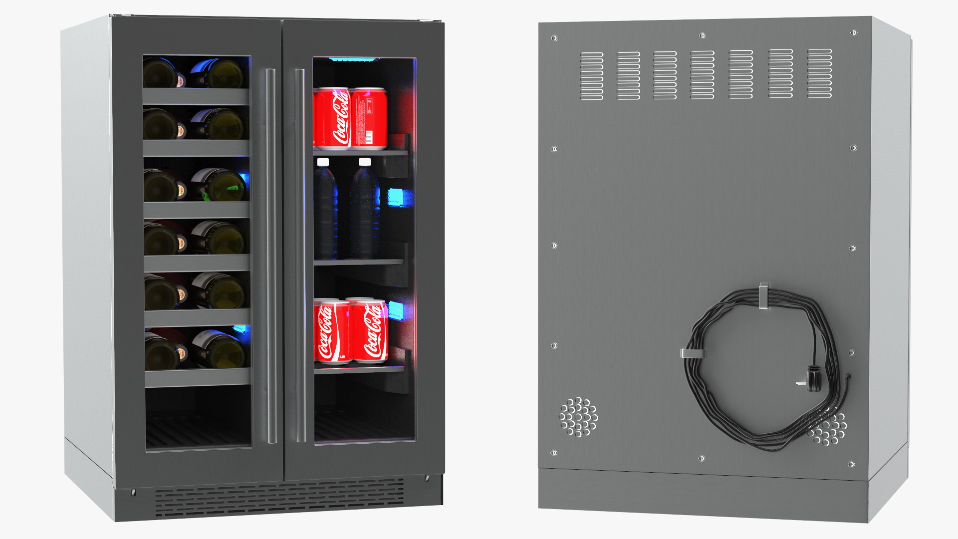 Wine Coolers Set Wine Cola Water 3D