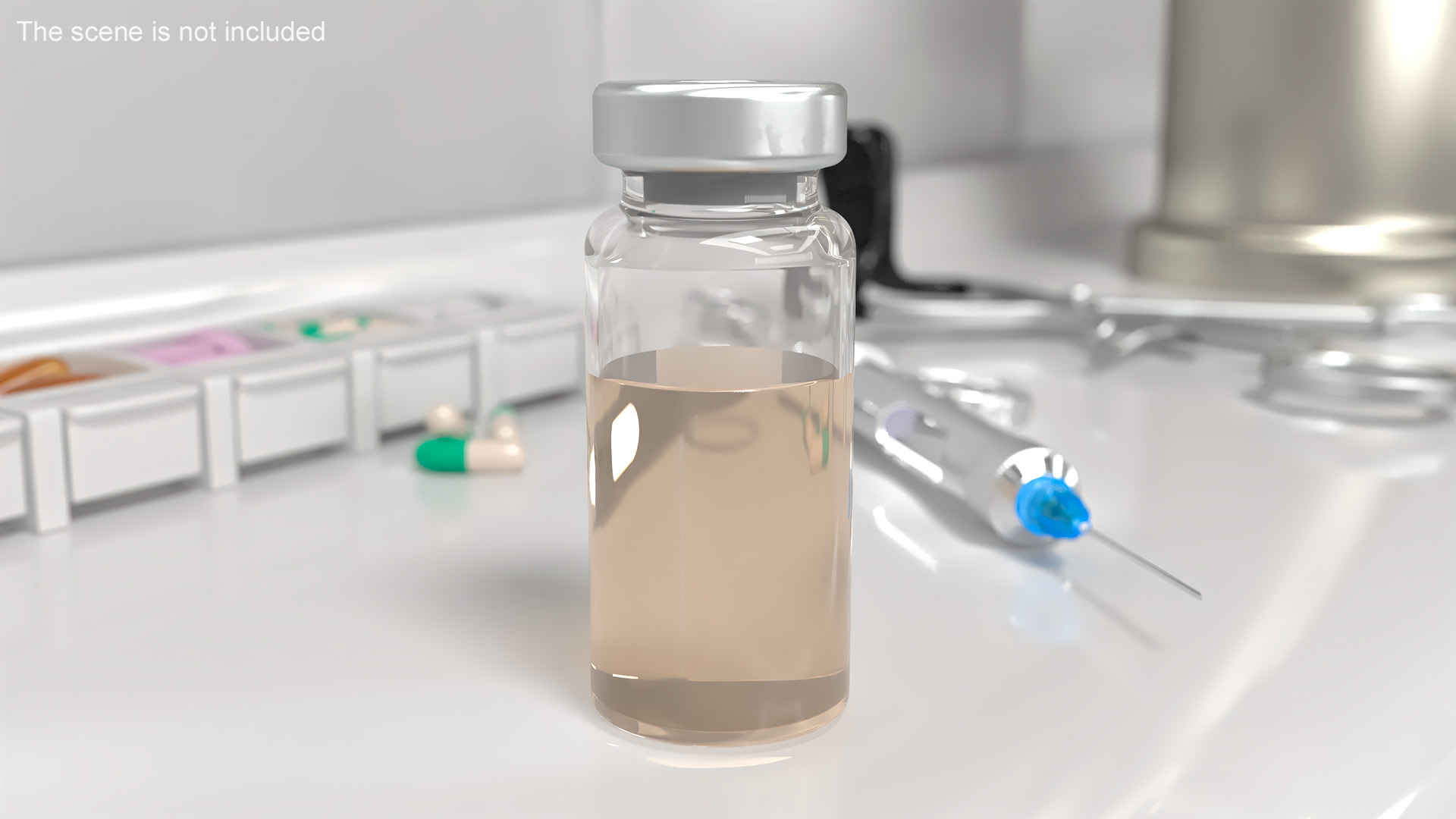 Sterile Vial 10ml Orange 3D model