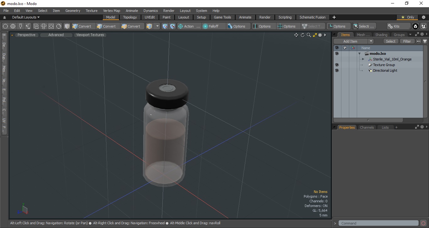 Sterile Vial 10ml Orange 3D model