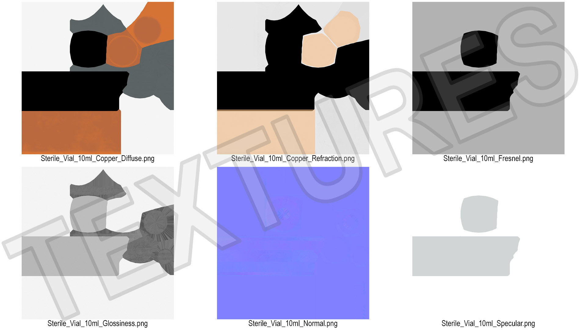Sterile Vial 10ml Orange 3D model