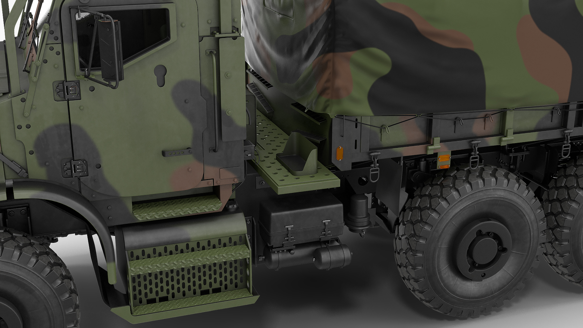 3D Military Medium Cargo Truck 6x6 with Tent Rigged model