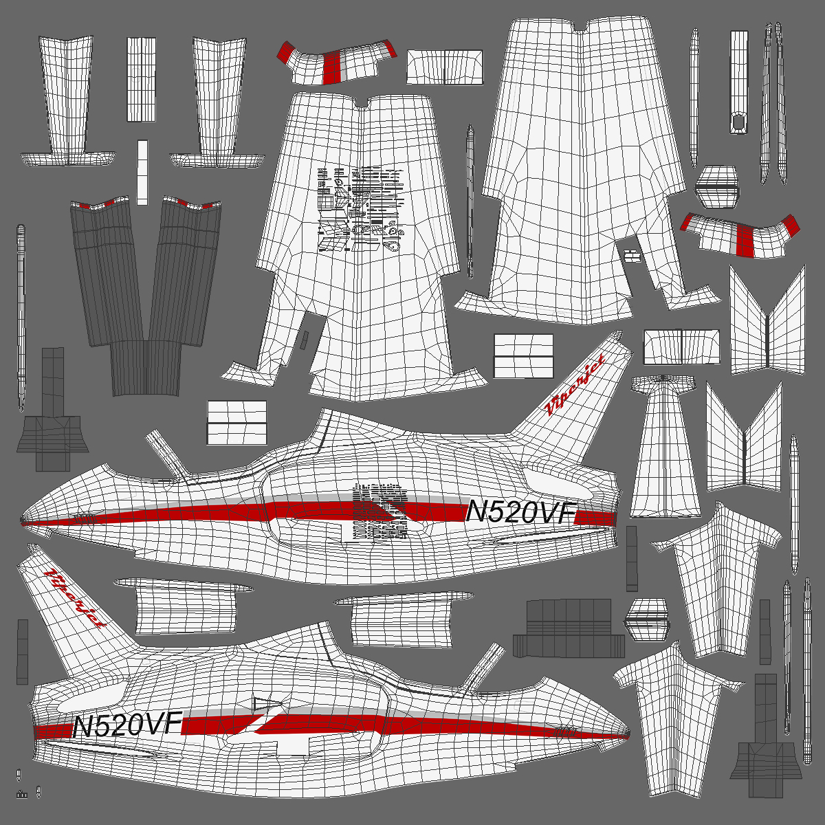 3D Private Jet ViperJet Rigged for Maya