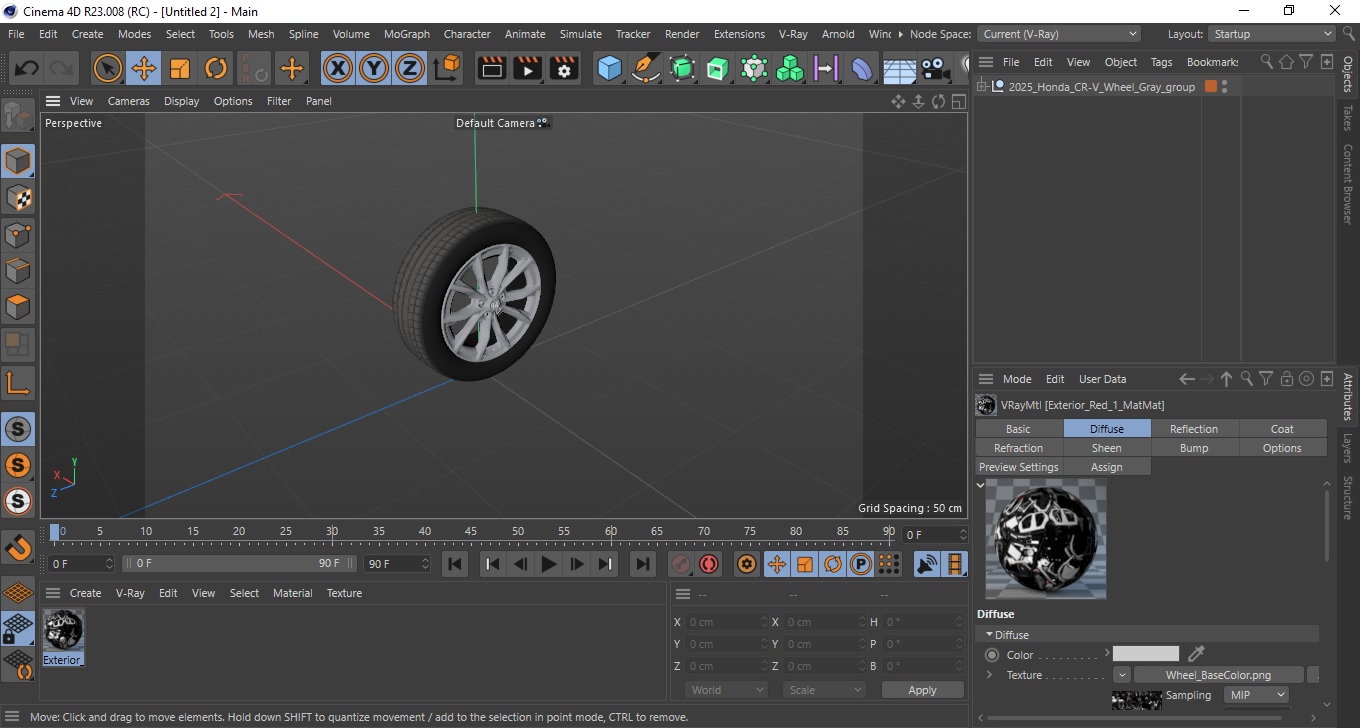3D 2025 Honda CR-V Wheel Gray