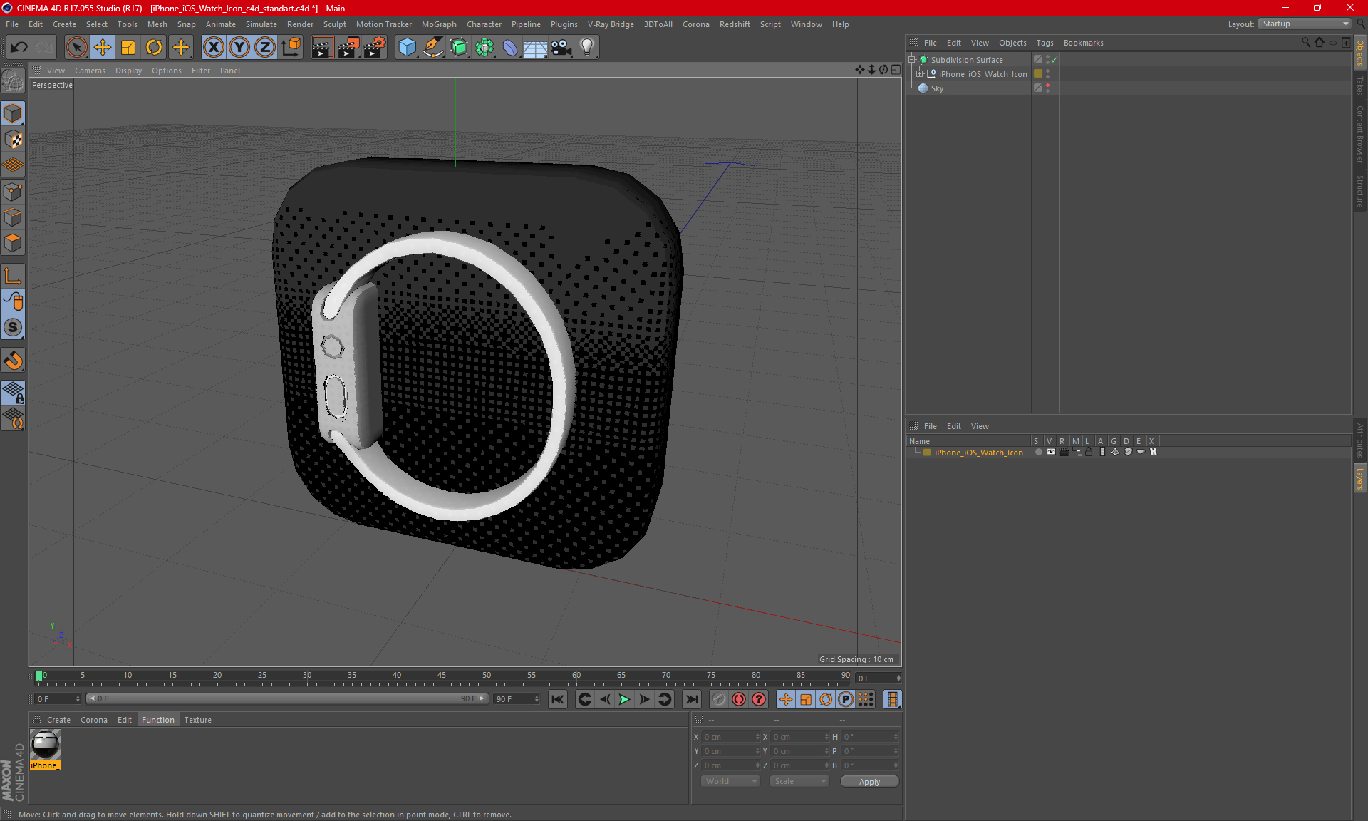 3D iPhone iOS Watch Icon