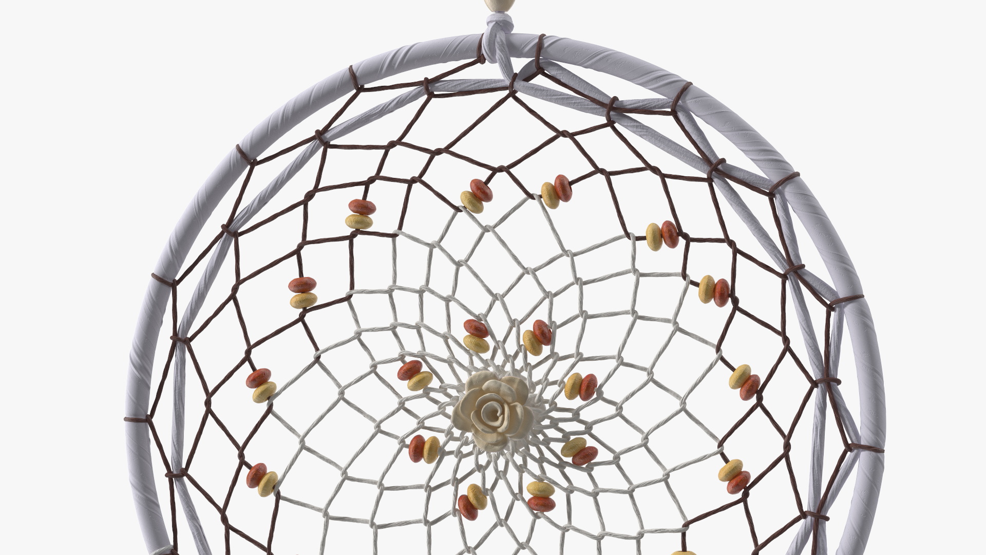 Dreamcatcher with Feathers and Beads Four Rings 3D