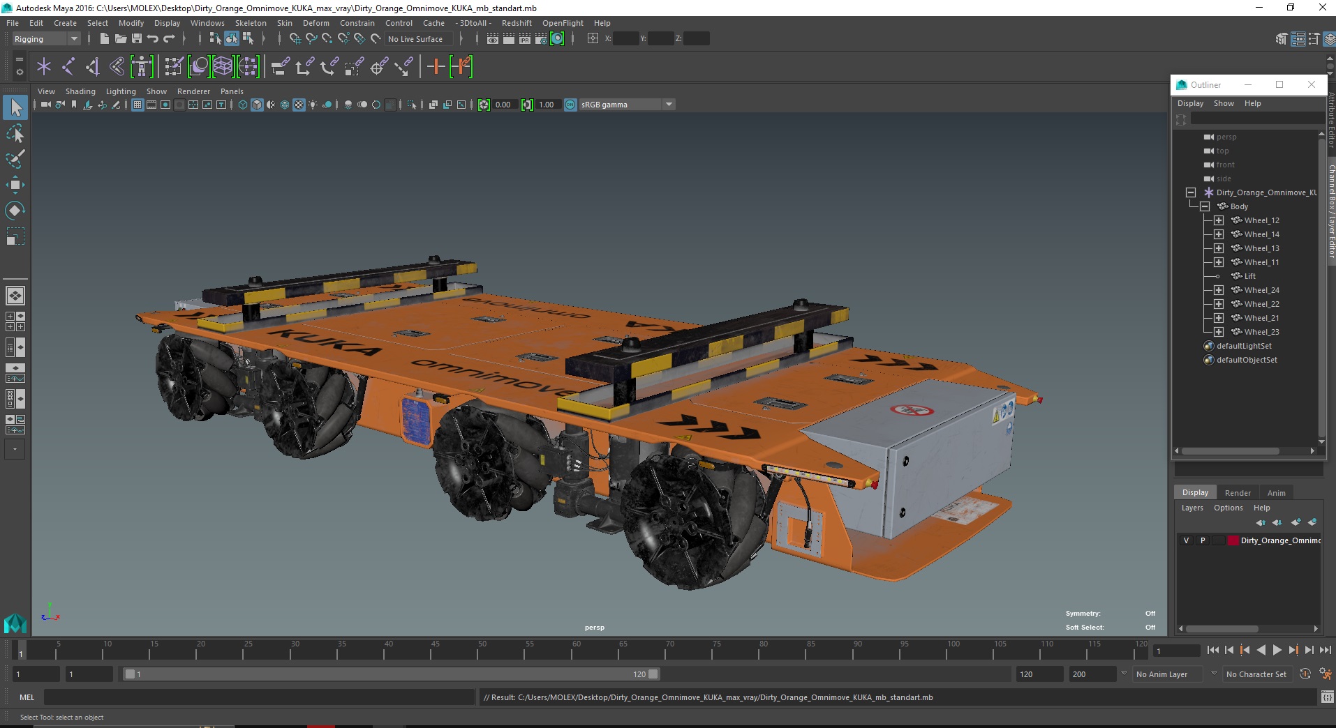 3D Dirty Orange Omnimove KUKA