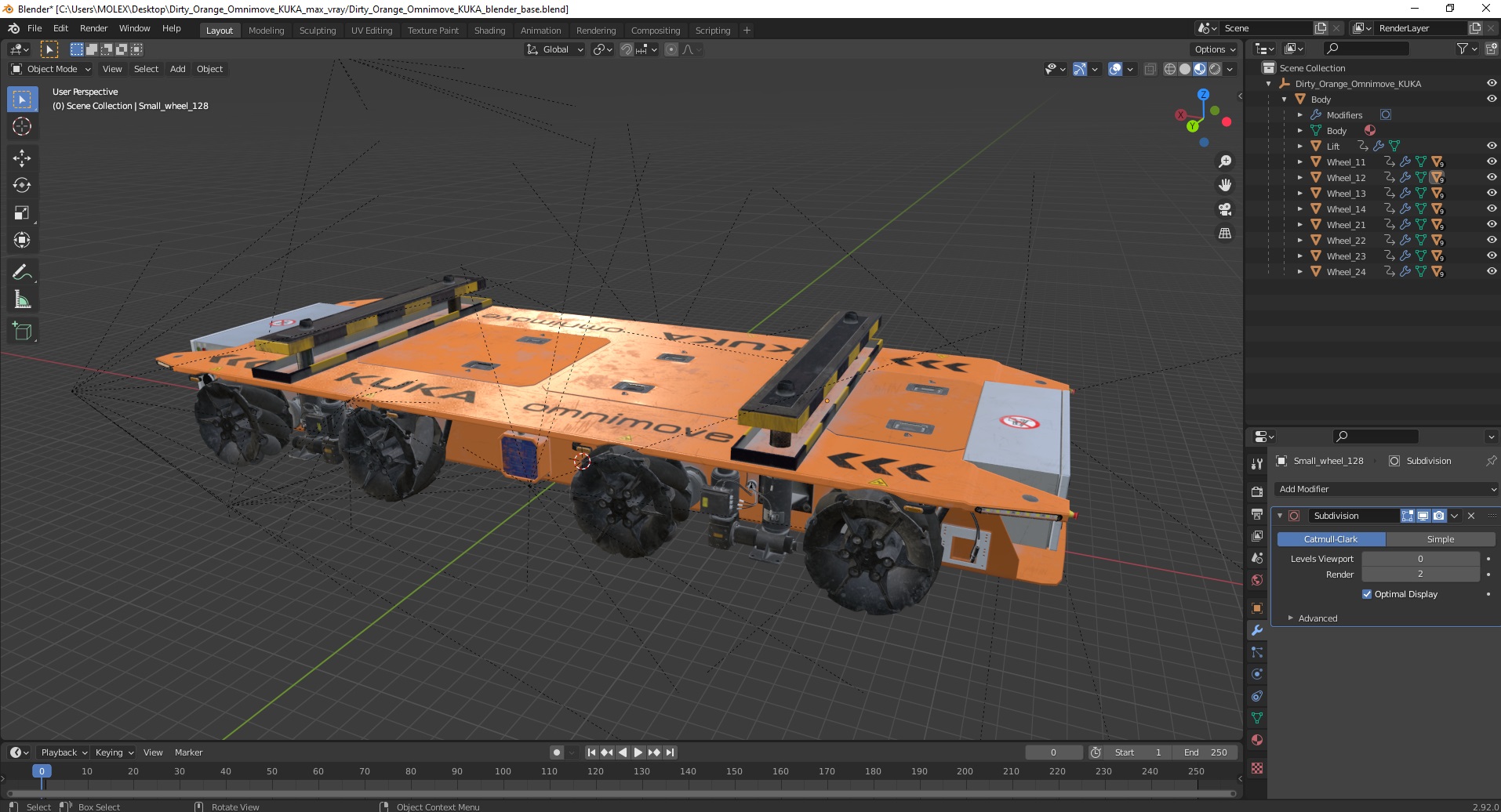 3D Dirty Orange Omnimove KUKA