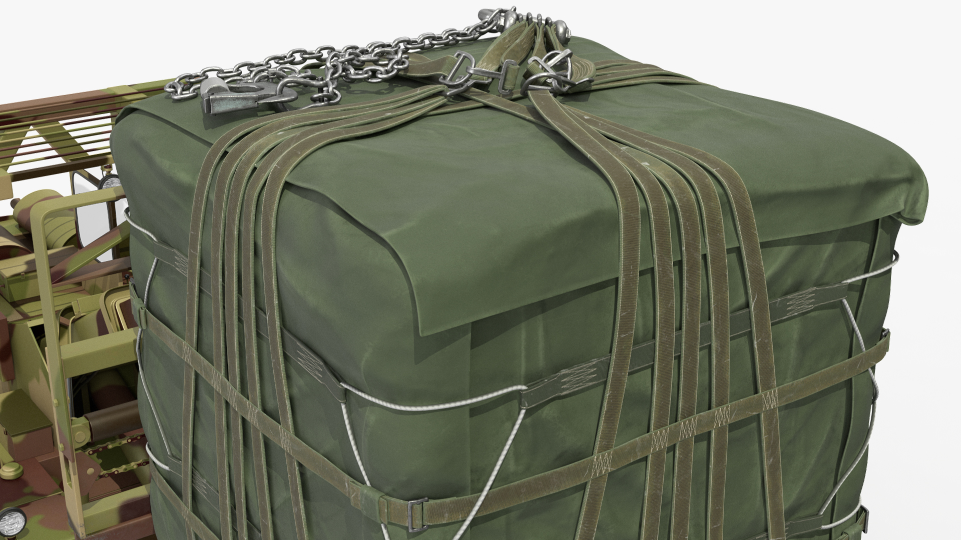 3D Forklift Loads Cargo to the Lockheed C 130 Hercules Rigged model