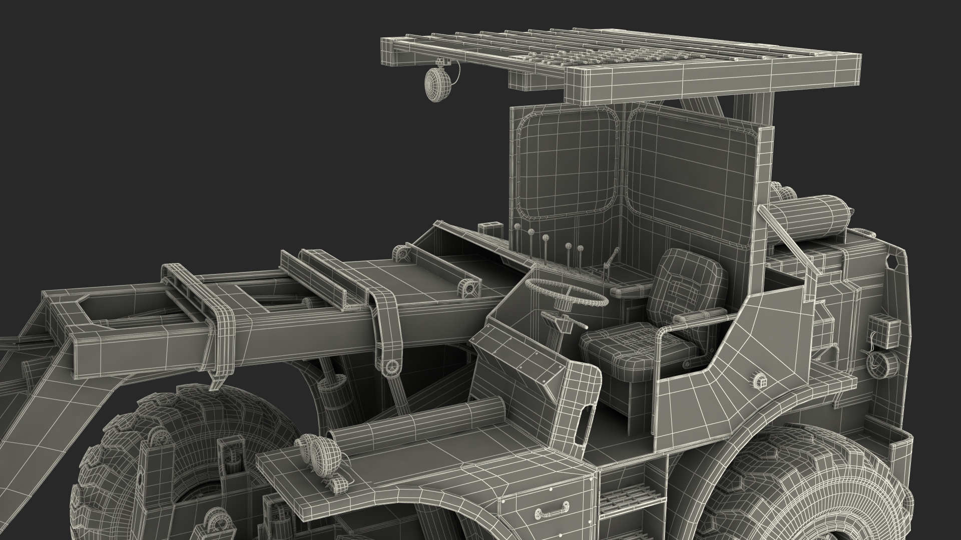 3D Forklift Loads Cargo to the Lockheed C 130 Hercules Rigged model
