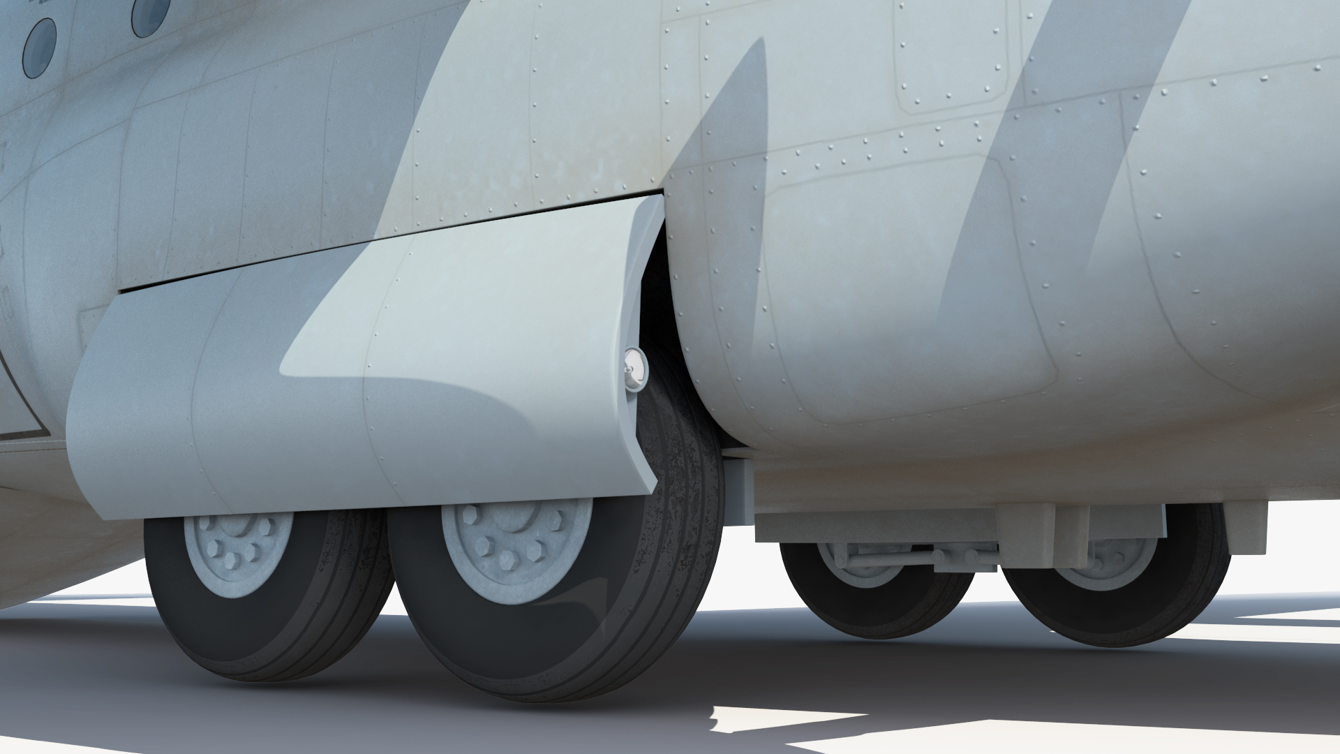 3D Forklift Loads Cargo to the Lockheed C 130 Hercules Rigged model