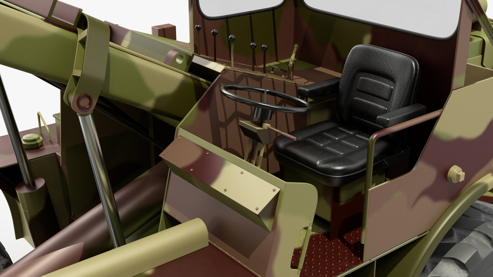 3D Forklift Loads Cargo to the Lockheed C 130 Hercules Rigged model