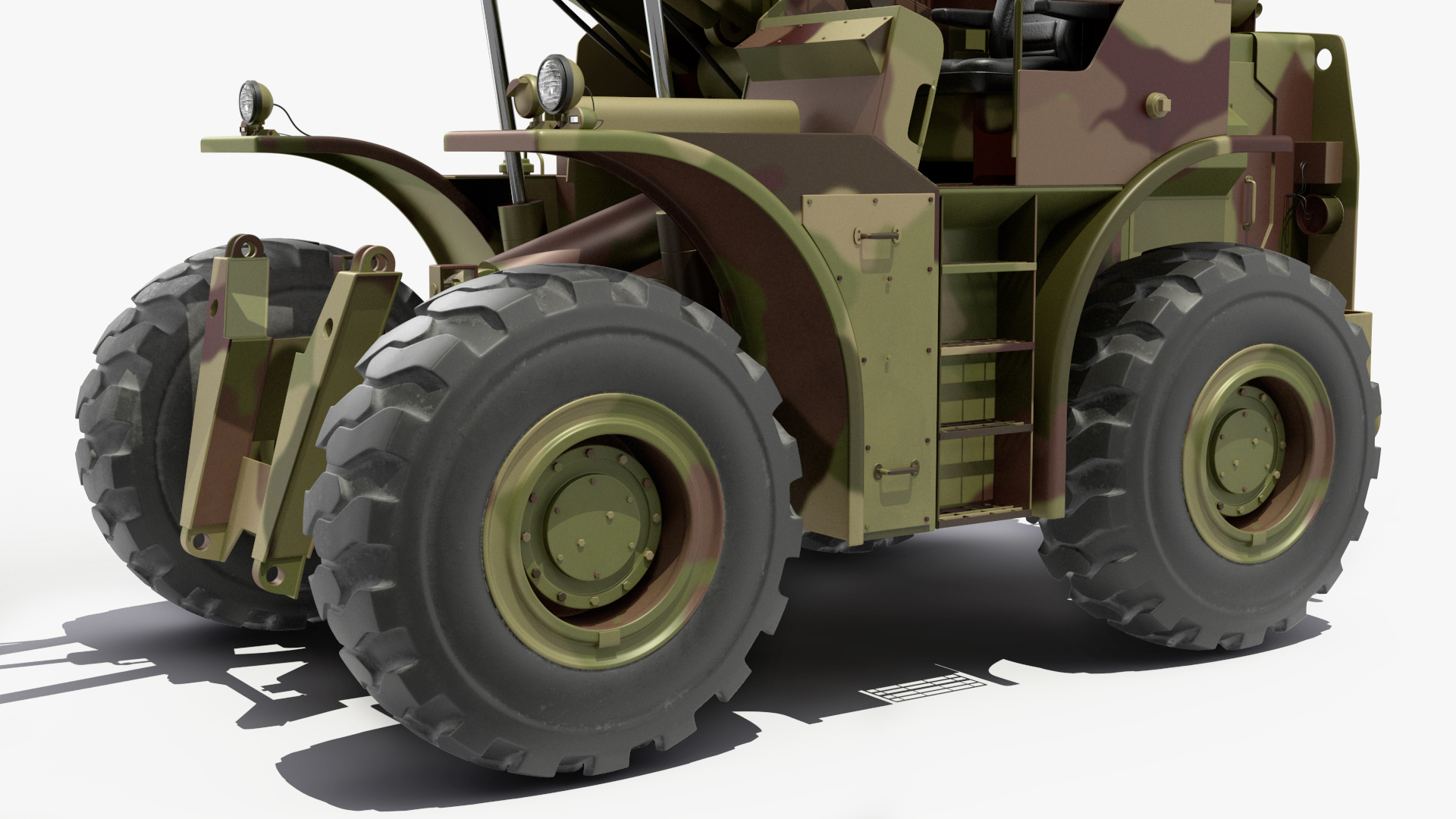 3D Forklift Loads Cargo to the Lockheed C 130 Hercules Rigged model