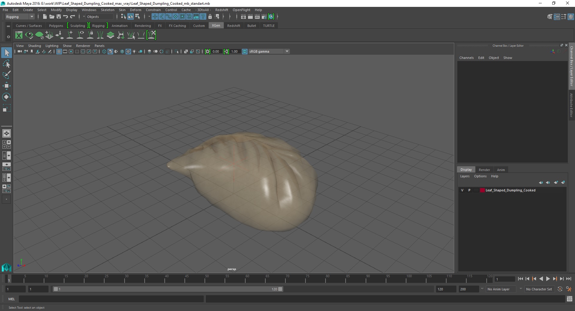 Leaf Shaped Dumpling Cooked 3D