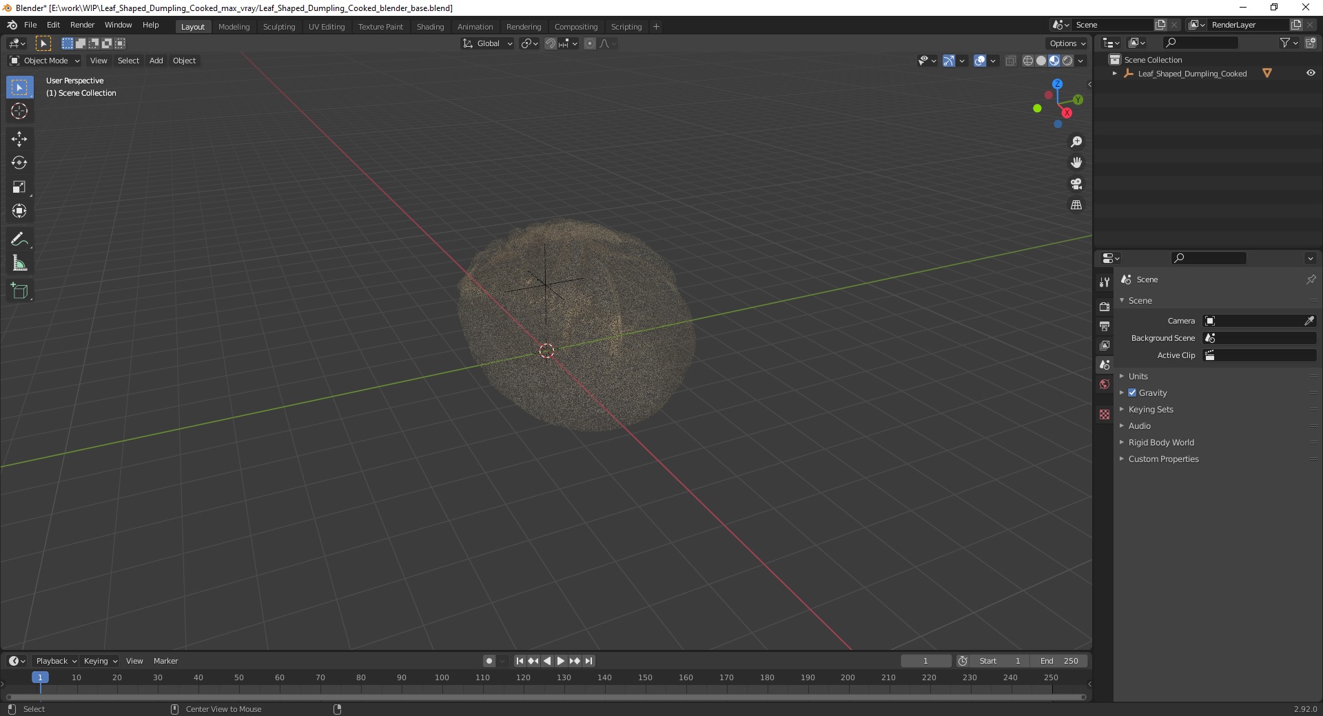 Leaf Shaped Dumpling Cooked 3D