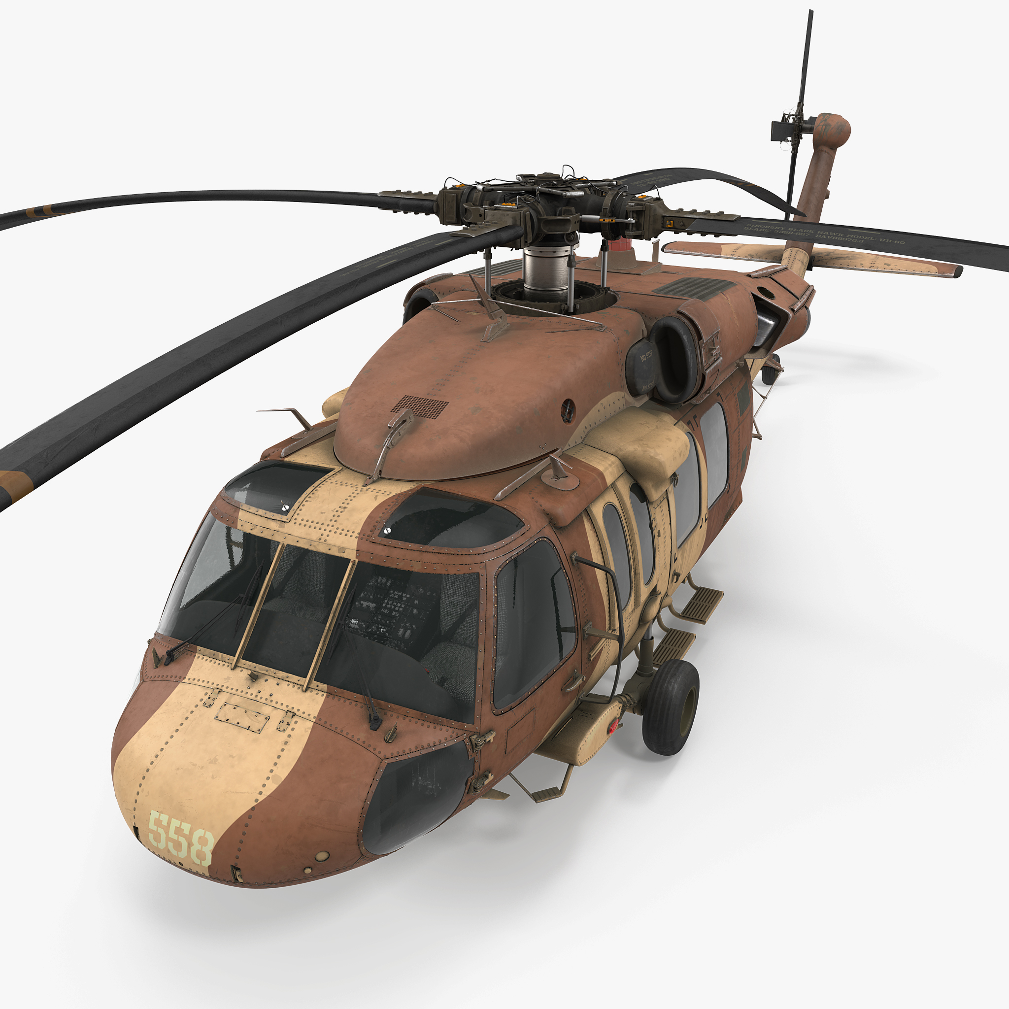 3D model Sikorsky UH 60 Black Hawk Military Israel Utility Helicopter