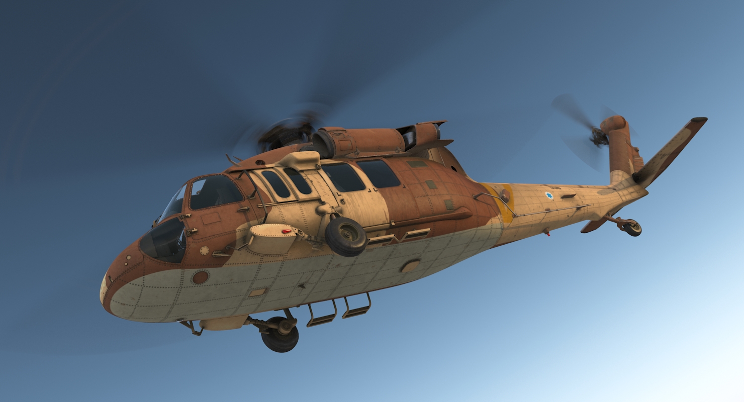 3D model Sikorsky UH 60 Black Hawk Military Israel Utility Helicopter