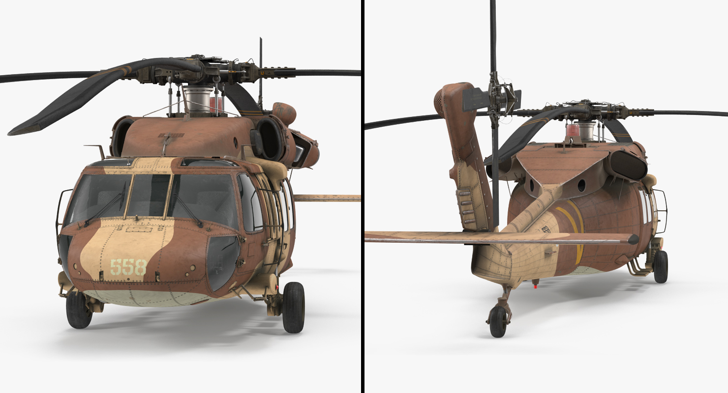 3D model Sikorsky UH 60 Black Hawk Military Israel Utility Helicopter